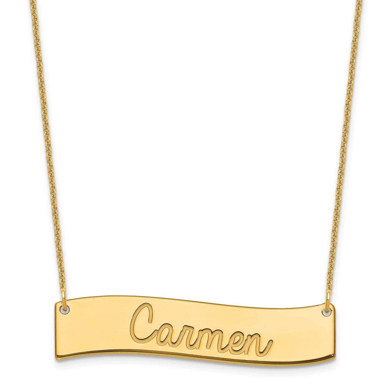 Polished Curved Bar Necklace 14k Gold Medium XNA1254Y, MPN: XNA1254Y,