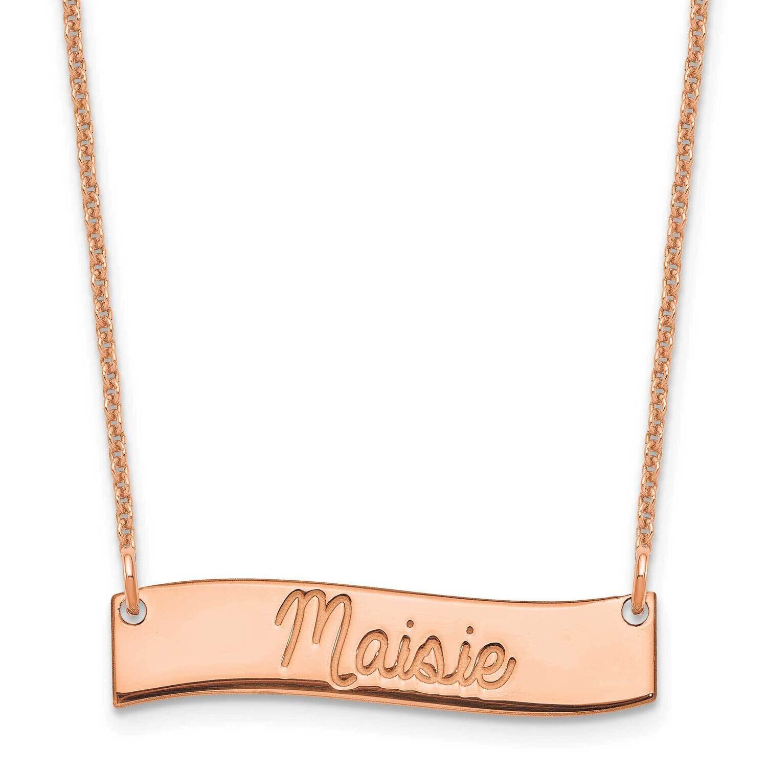 Polished Curved Bar Necklace 14k Rose Gold Small XNA1255R, MPN: XNA1255R,