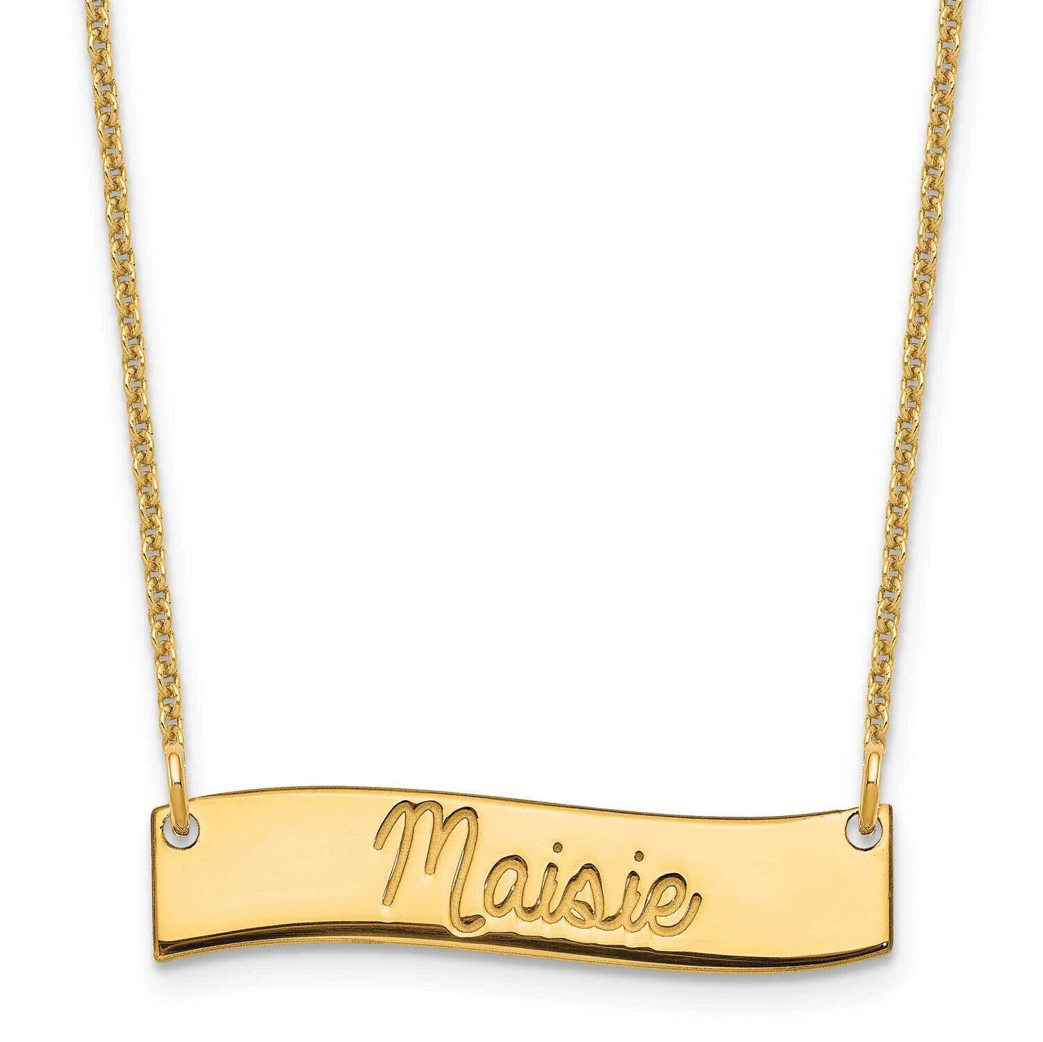 Polished Curved Bar Necklace 14k Gold Small XNA1255Y, MPN: XNA1255Y,