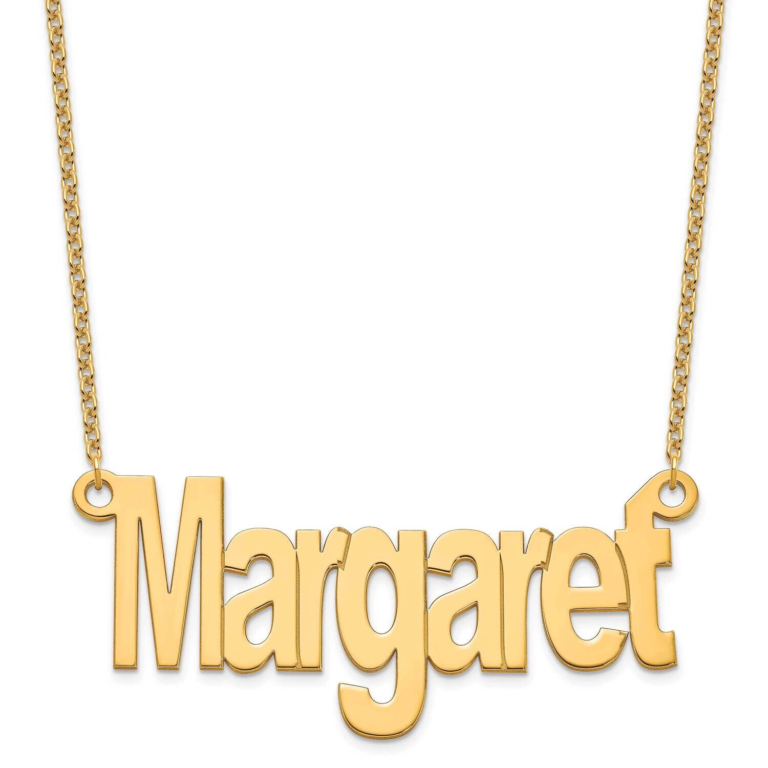 Large Name Plate Necklace Sterling Silver Gold-plated XNA1261GP