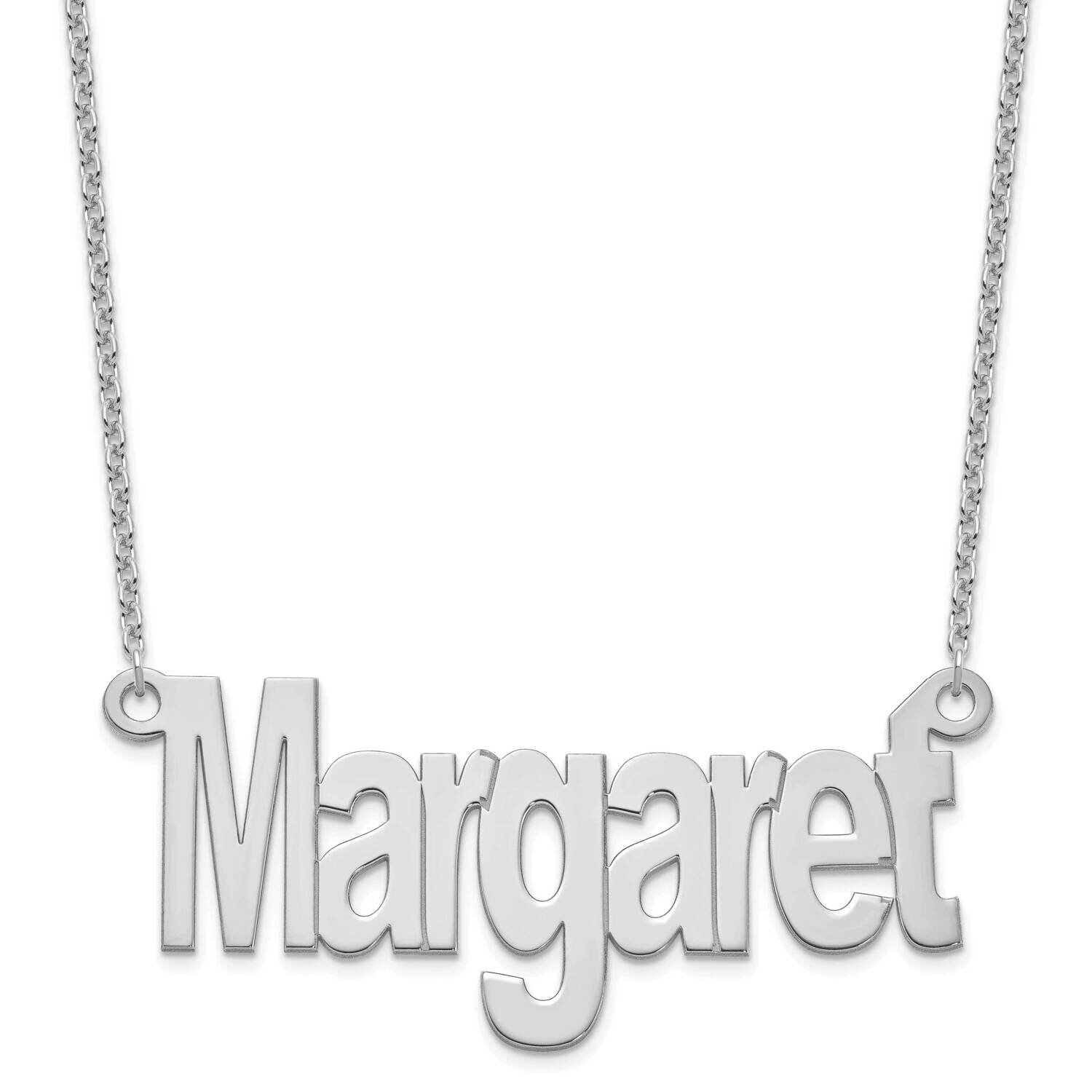 Large Name Plate Necklace Sterling Silver Rhodium-plated XNA1261SS, MPN: XNA1261SS,