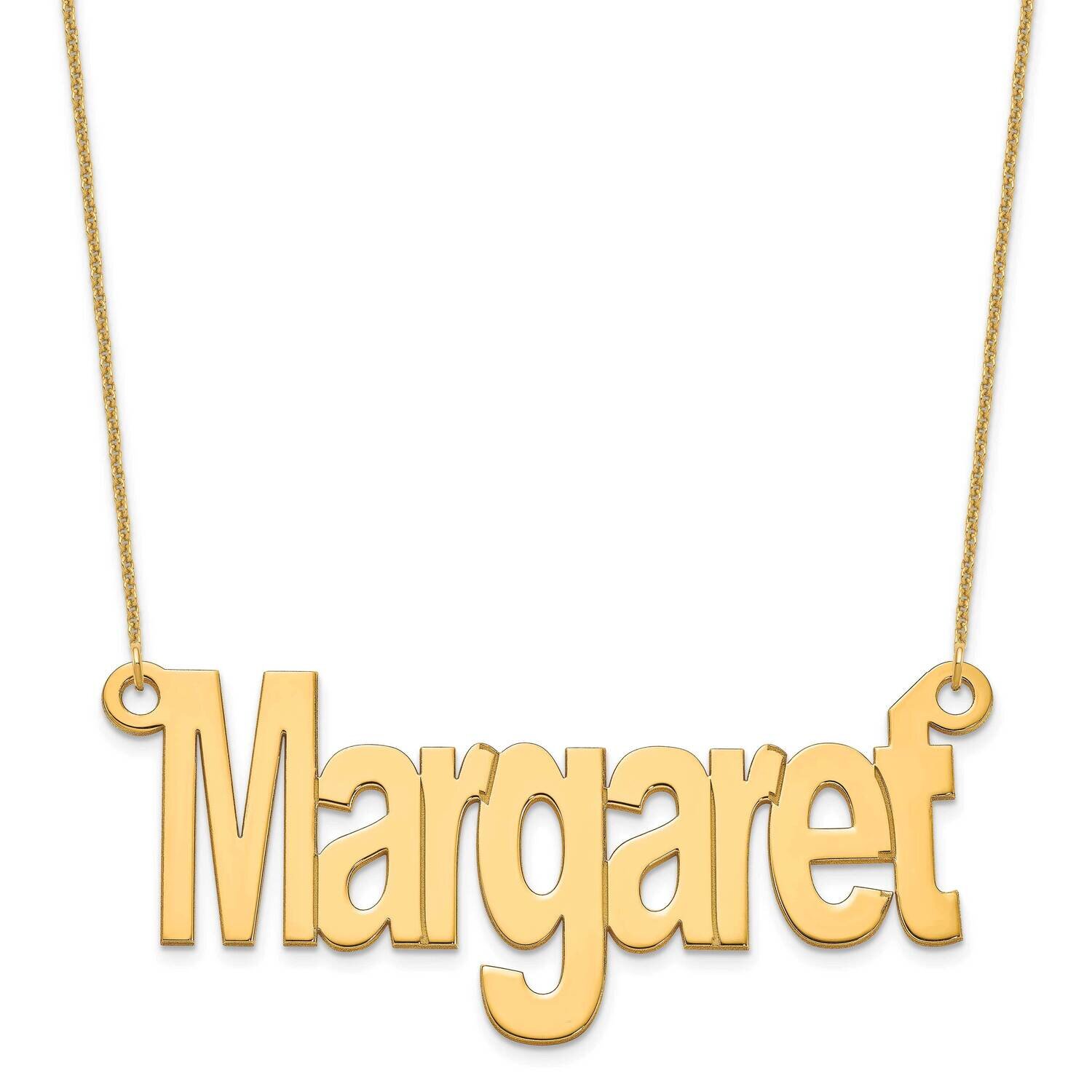 Name Plate Necklace 14k Gold Large XNA1261Y