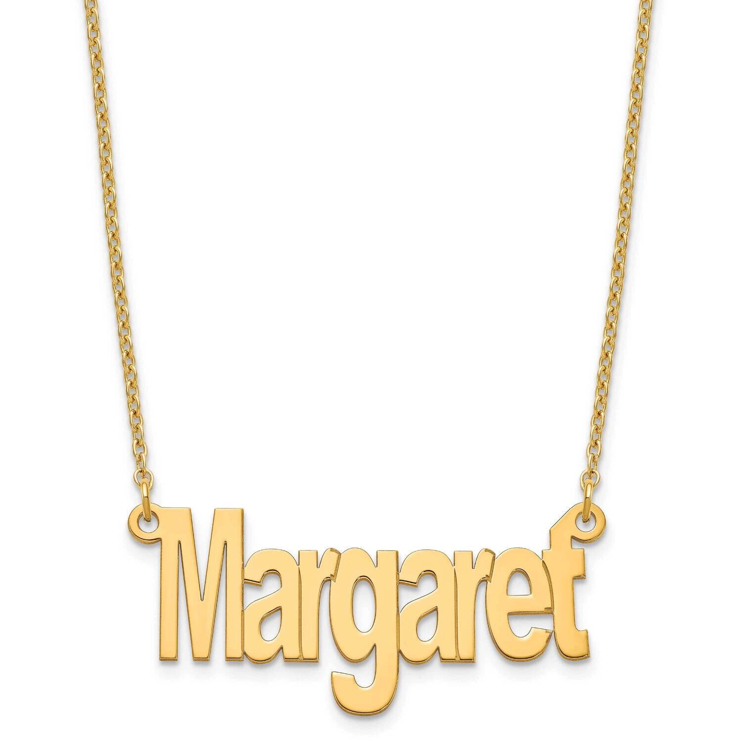 Small Name Plate Necklace Sterling Silver Gold-plated XNA1262GP, MPN: XNA1262GP,
