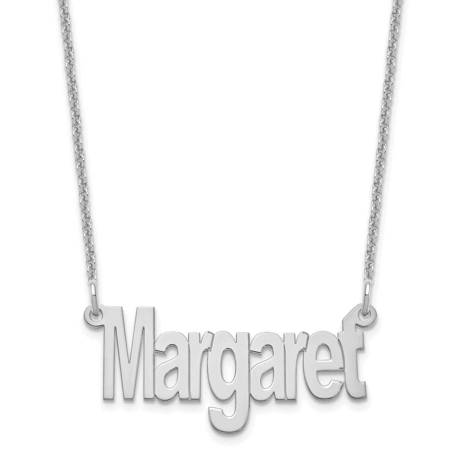 Name Plate Necklace 14k White Gold Small XNA1262W