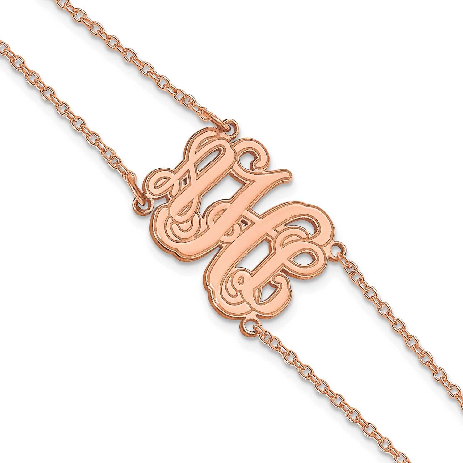 Etched Outline Monogram Double Chain Bracelet 14k Rose Gold XNA1264R, MPN: XNA1264R,