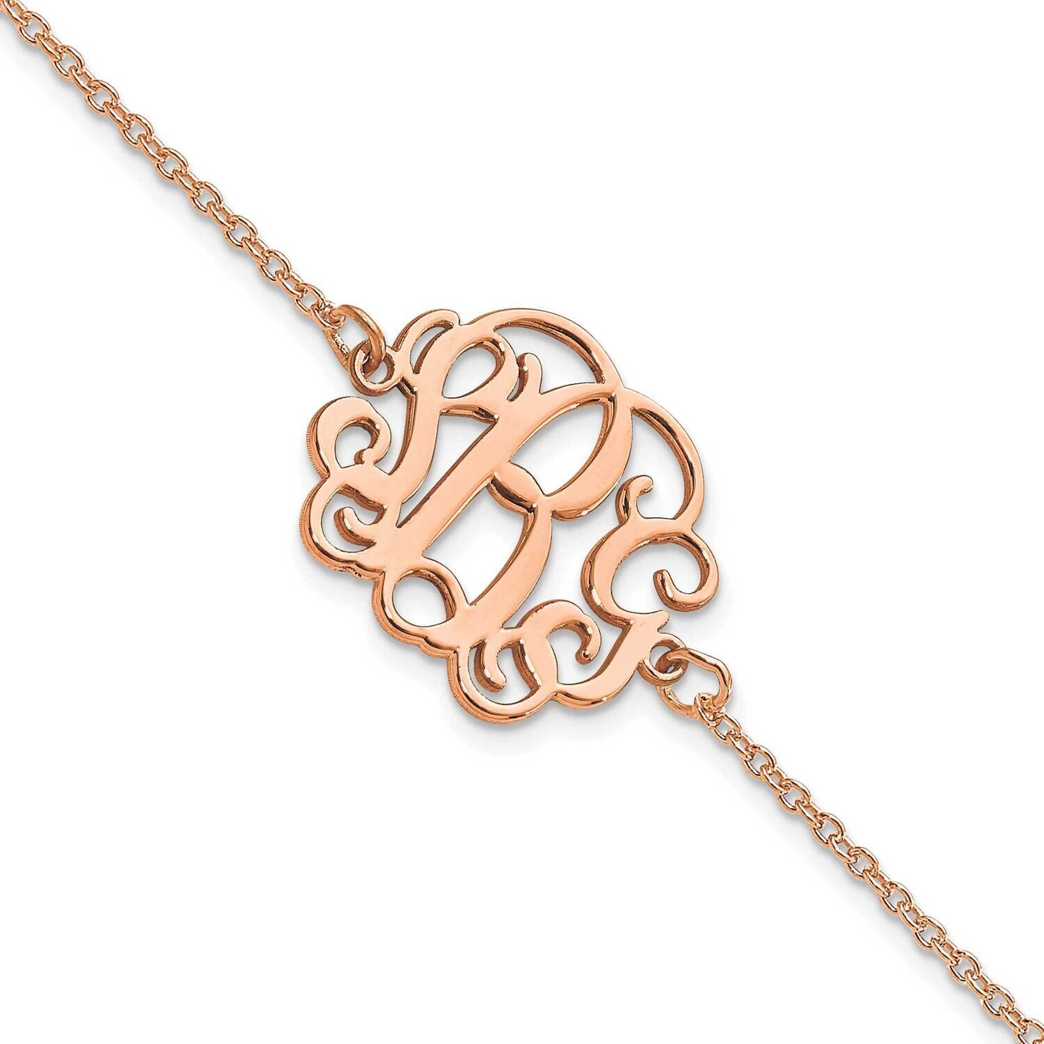 Monogram Bracelet 7 Inch 14k Rose Gold Polished XNA1265R, MPN: XNA1265R,