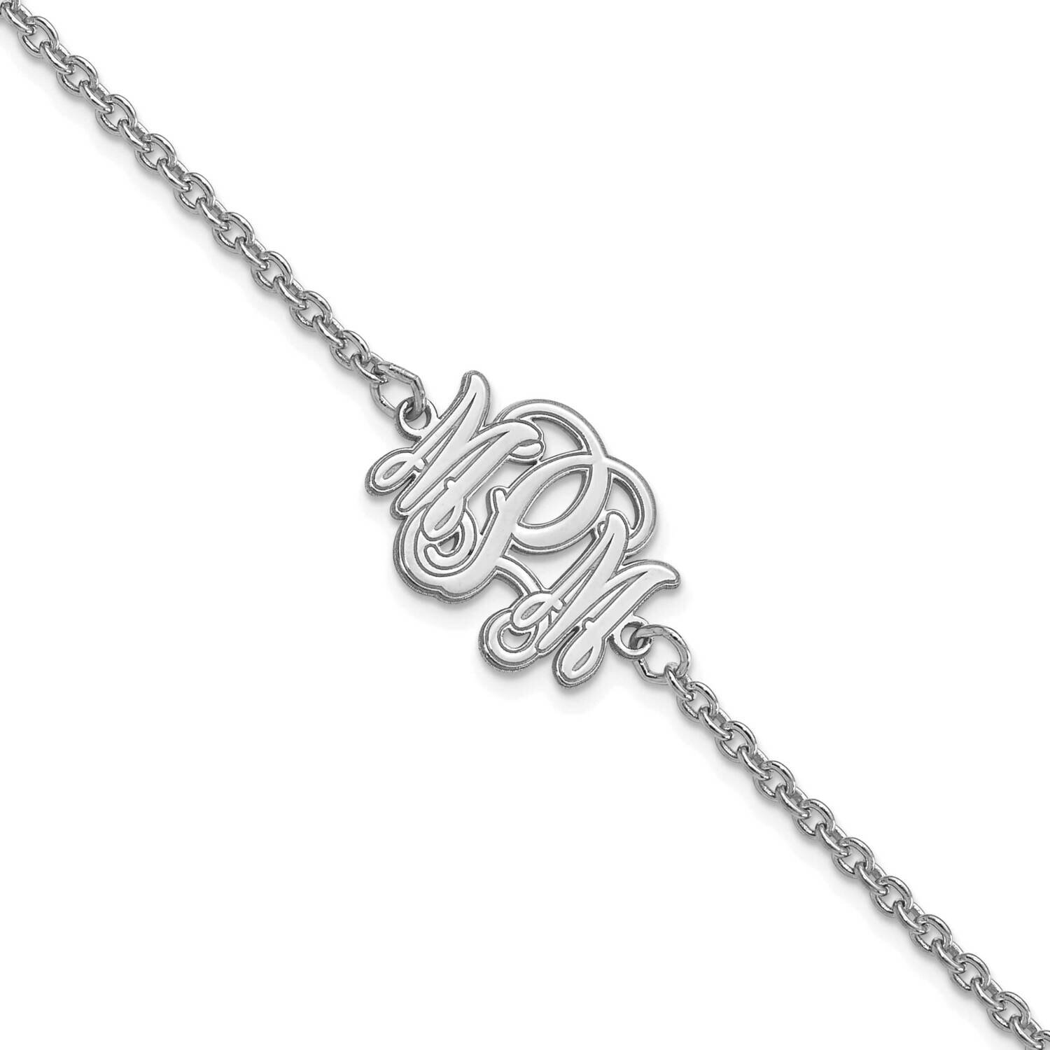 Etched Outline Monogram Bracelet Sterling Silver Rhodium-plated XNA1266SS, MPN: XNA1266SS,