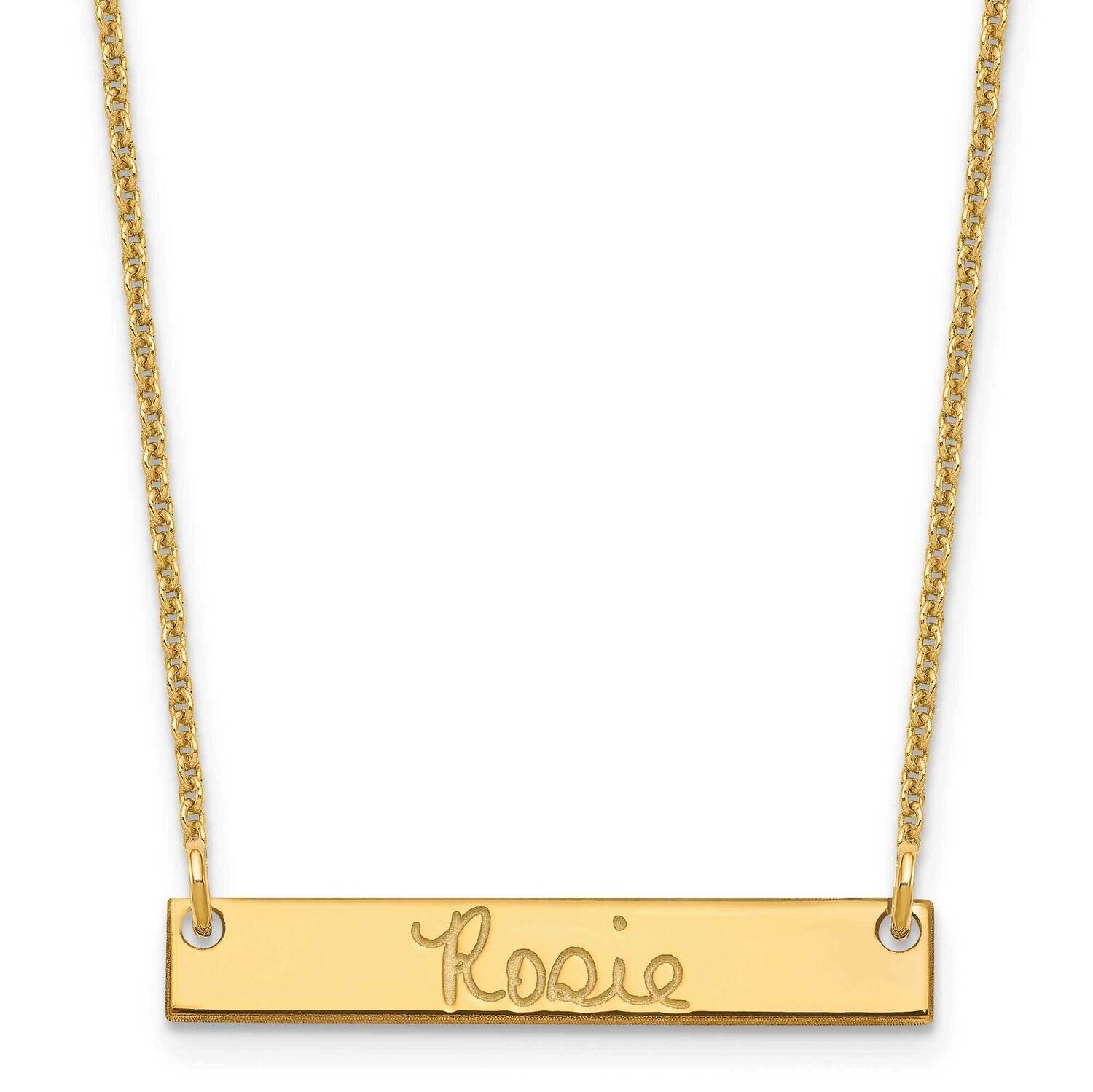 14Ksmall Polished Signature Bar Necklace XNA1273Y, MPN: XNA1273Y,