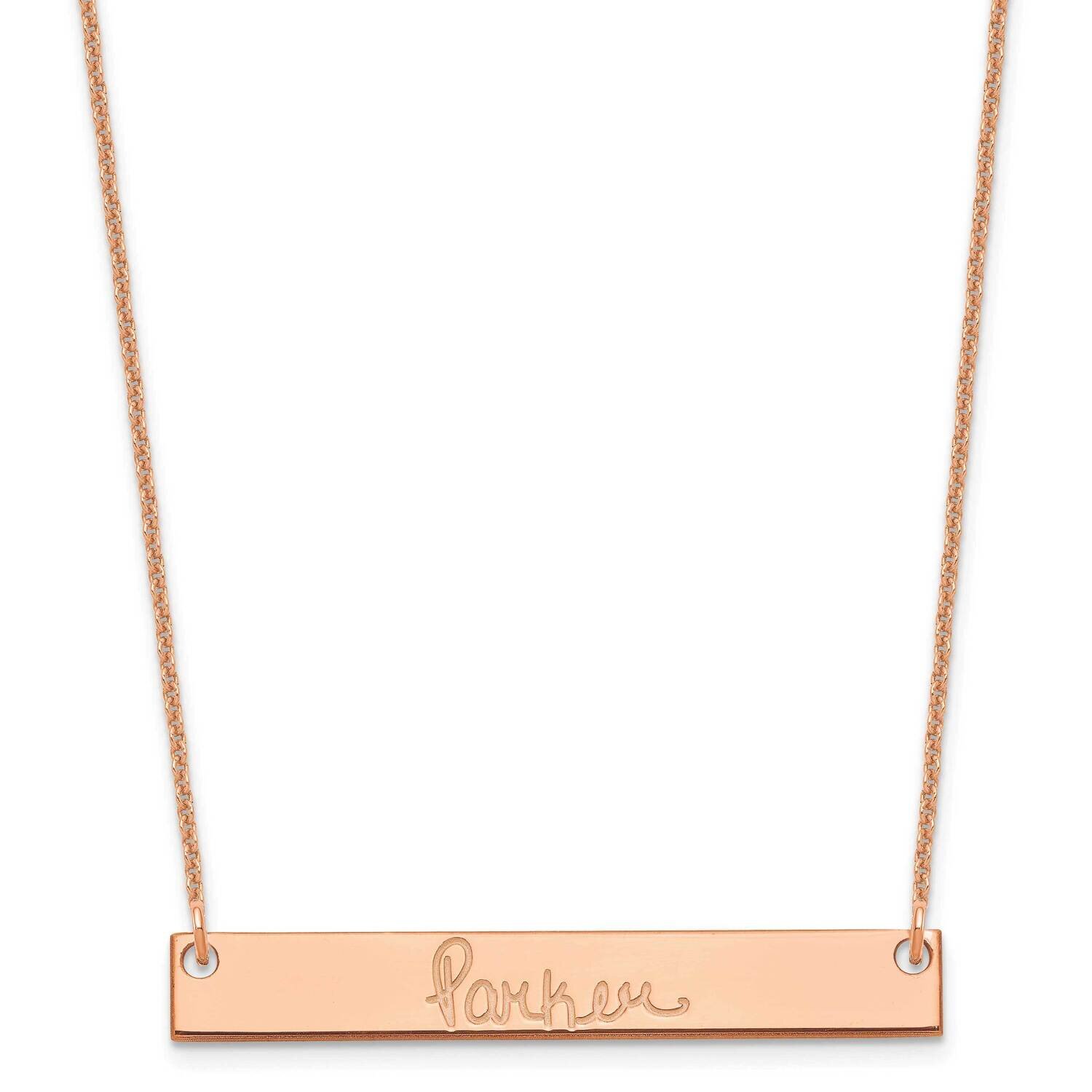 Polished Signature Bar Necklace 14k Rose Gold Medium XNA1274R, MPN: XNA1274R,