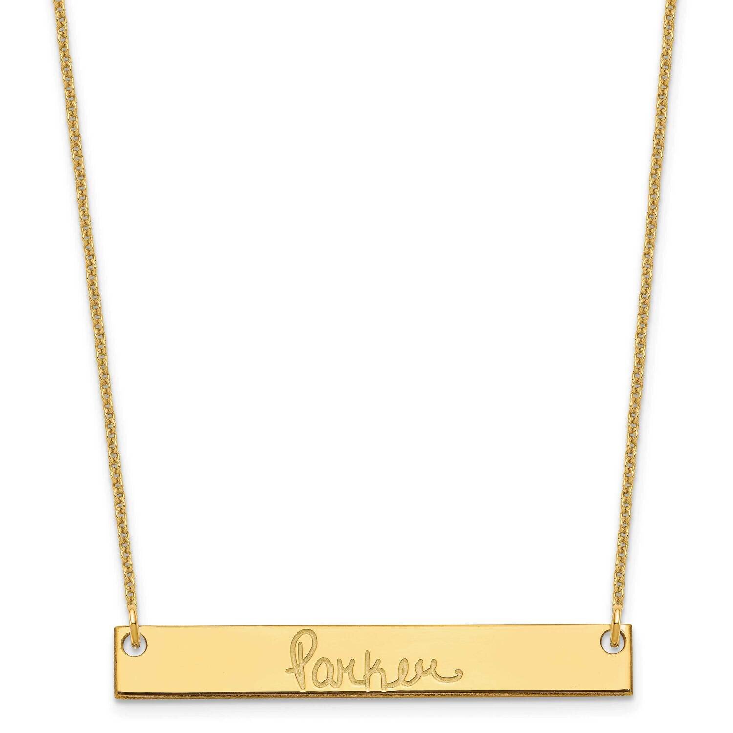 Polished Signature Bar Necklace 14k Gold Medium XNA1274Y, MPN: XNA1274Y,