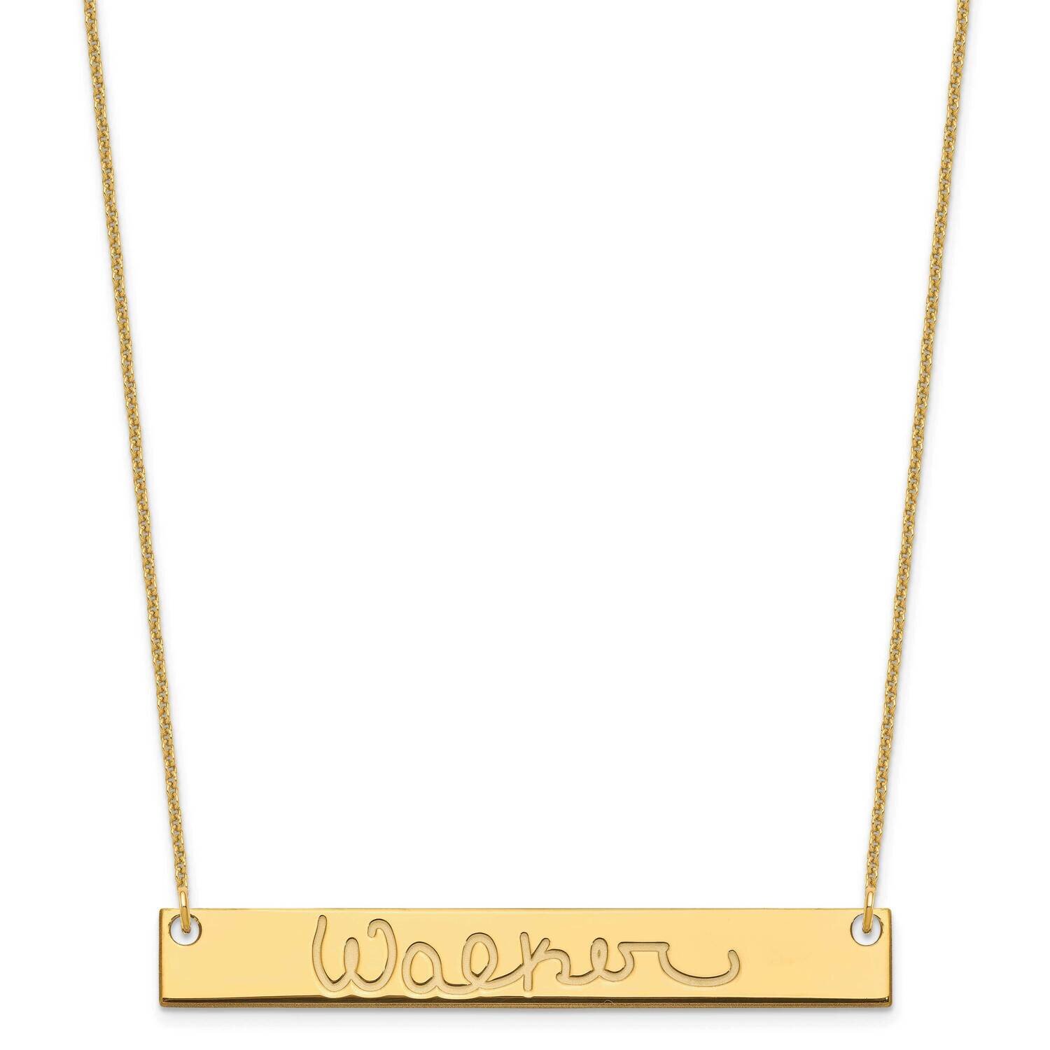 Polished Signature Bar Necklace 14k Gold Large XNA1275Y, MPN: XNA1275Y,