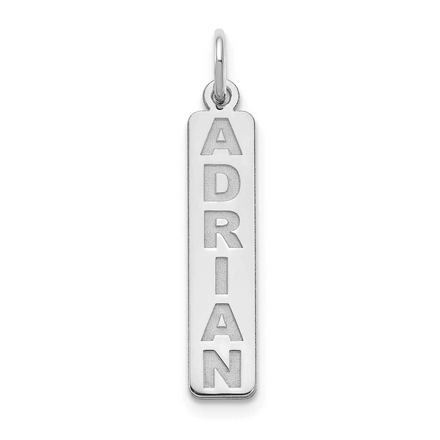 Personalized Vertical Bar Charm Sterling Silver Rhodium-plated XNA1276SS