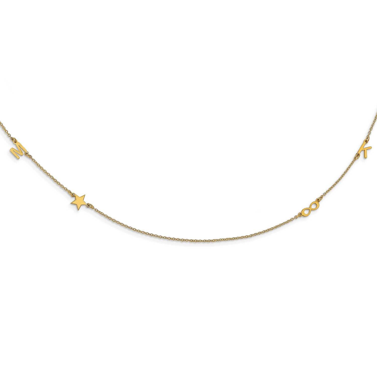 4 Initial Symbol Necklace Sterling Silver Gold-plated XNA1289GP, MPN: XNA1289GP,
