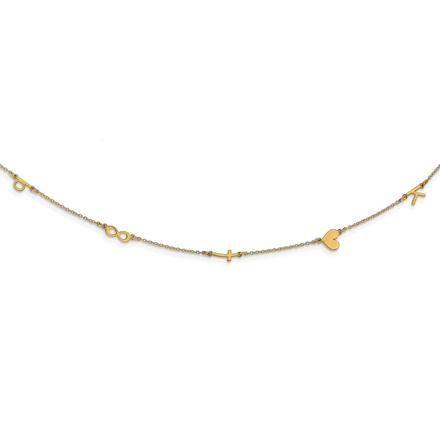 5 Initial Symbol Necklace Sterling Silver Gold-plated XNA1290GP, MPN: XNA1290GP,