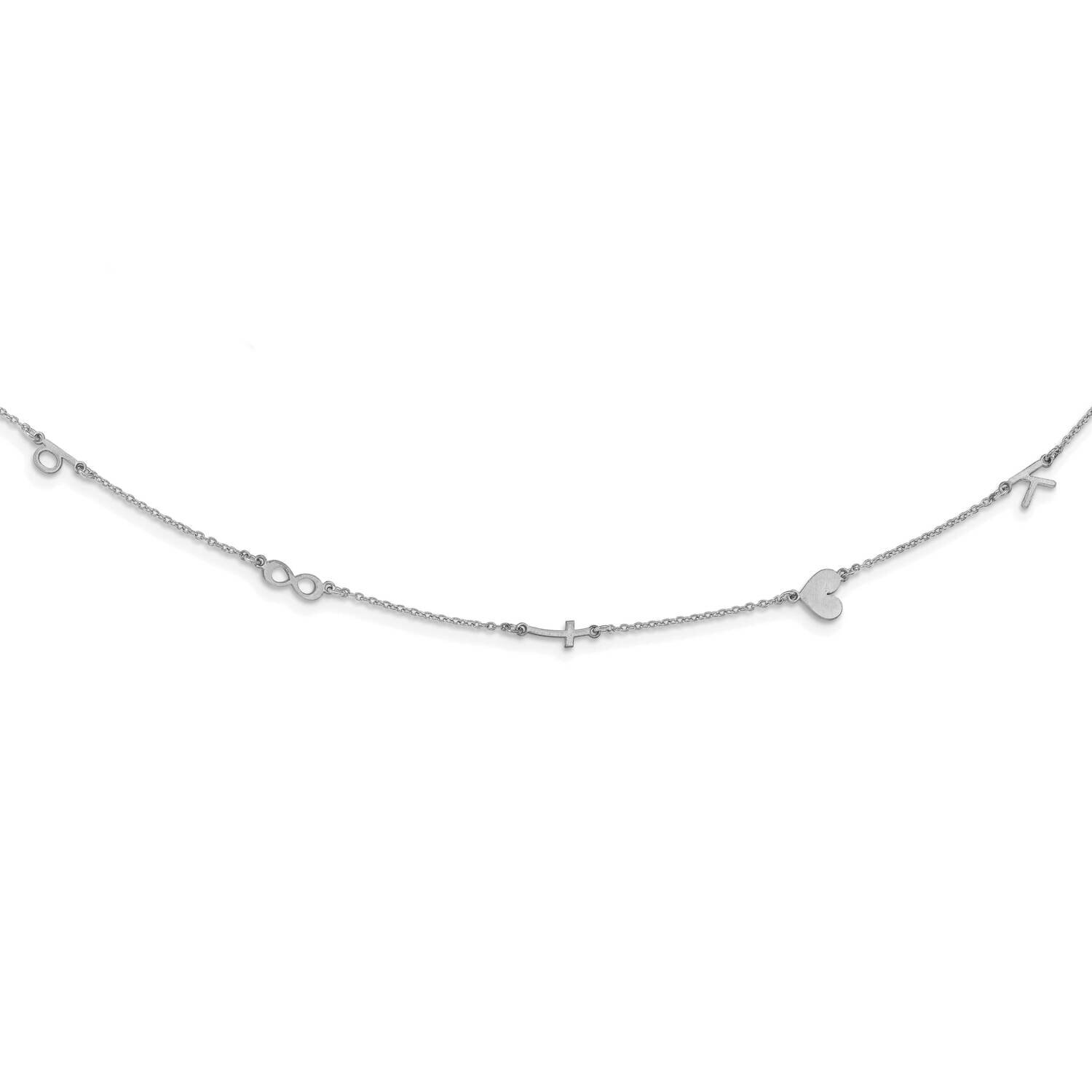 5 Initial Symbol Necklace Sterling Silver Rhodium-plated XNA1290SS, MPN: XNA1290SS,