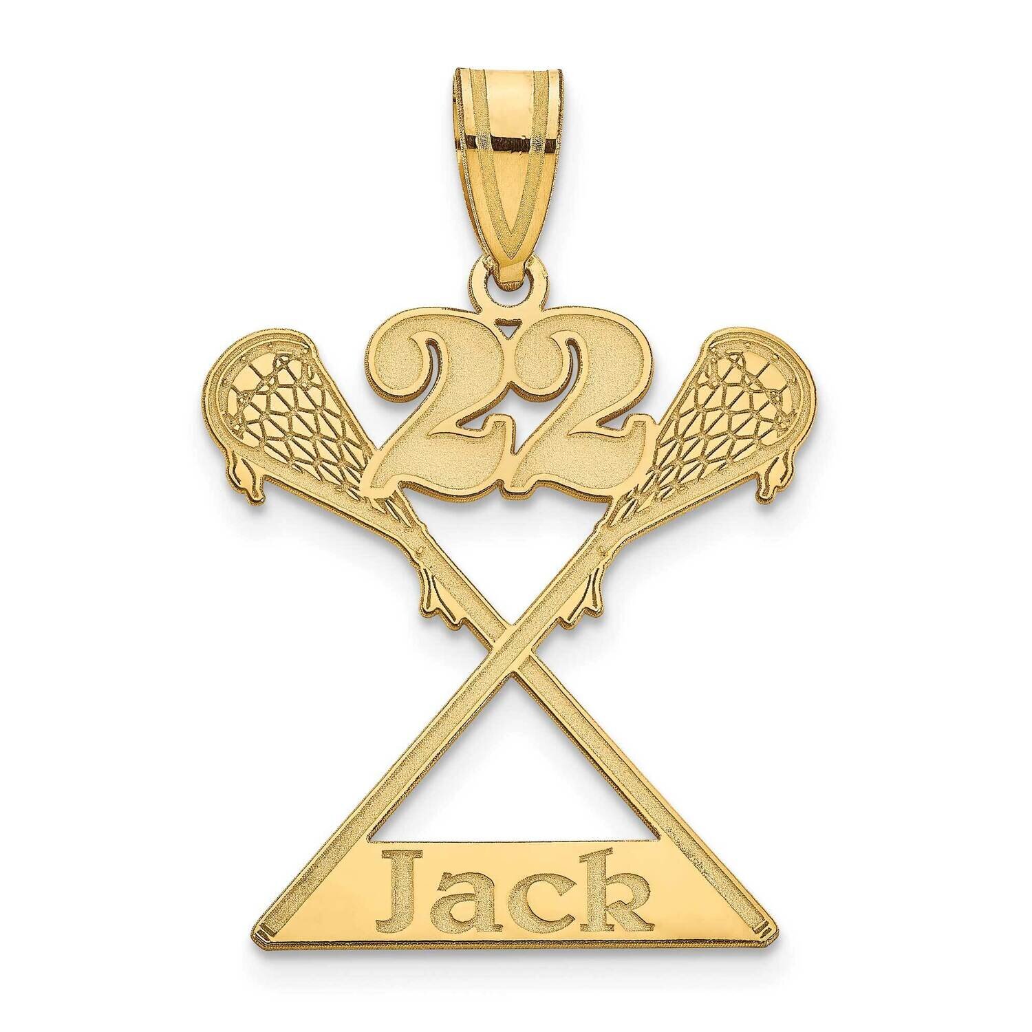 Personalized Lacrosse Pendant Sterling Silver Gold-plated XNA1292GP, MPN: XNA1292GP,