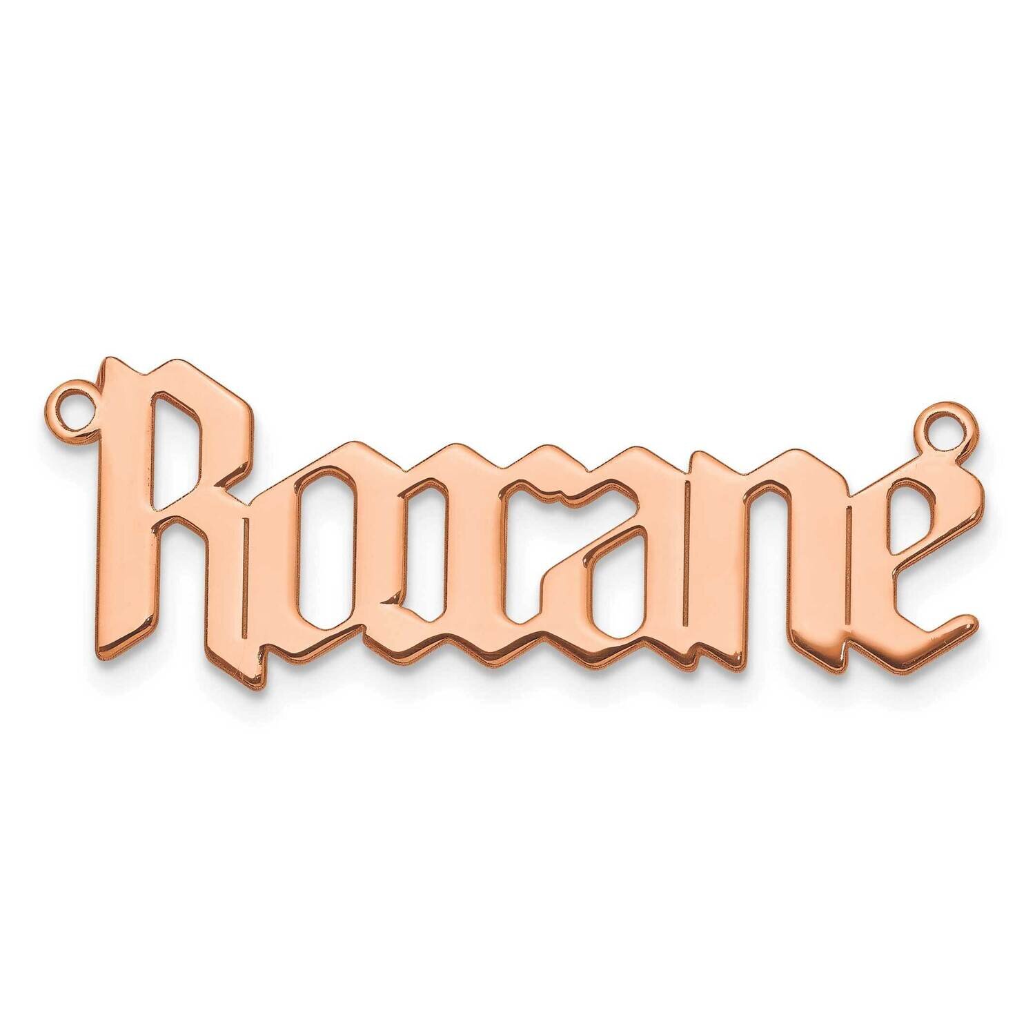 New Gothic Textura Font Name Plate 14k Rose Gold Polished XNA1298R