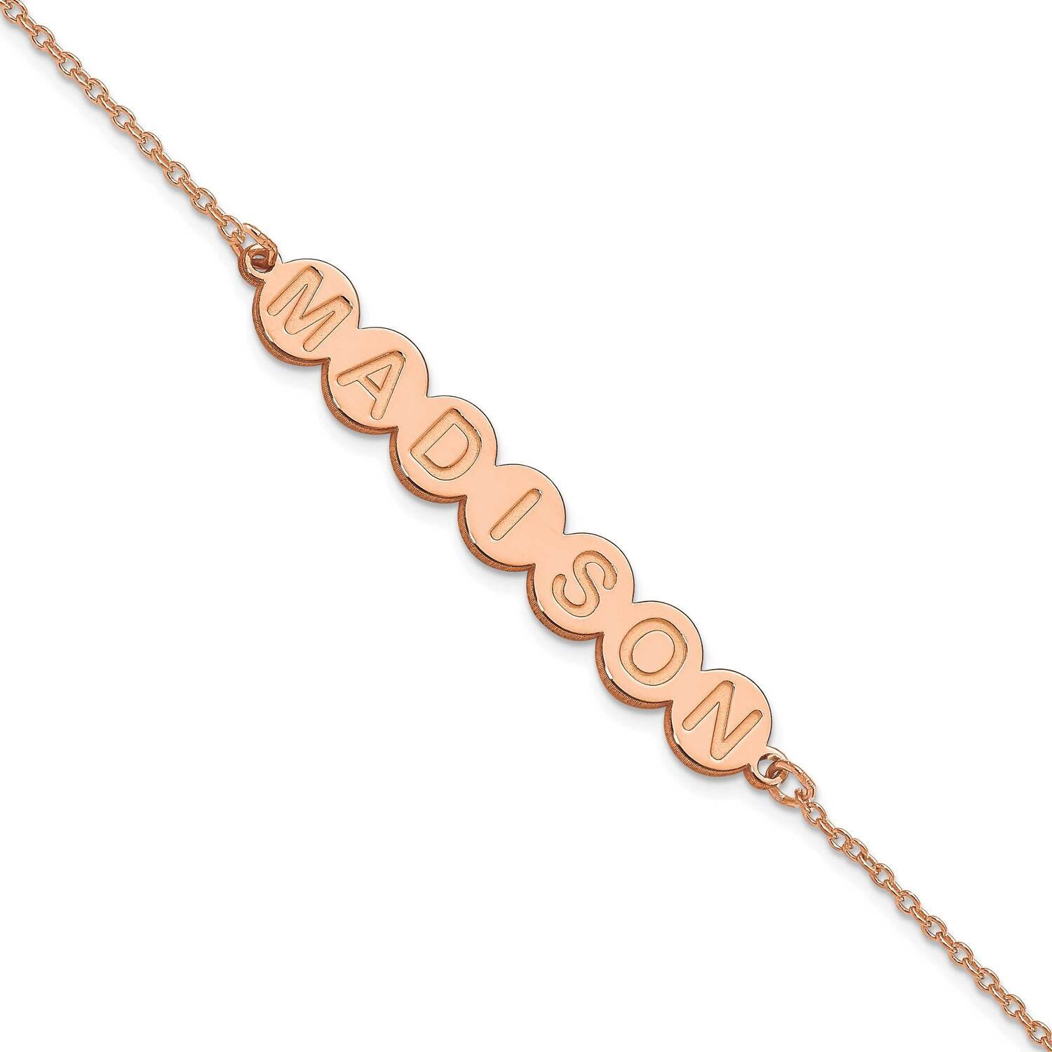 7 Letter Bubble Bracelet 7.5 Inch 14k Rose Gold XNA1310R