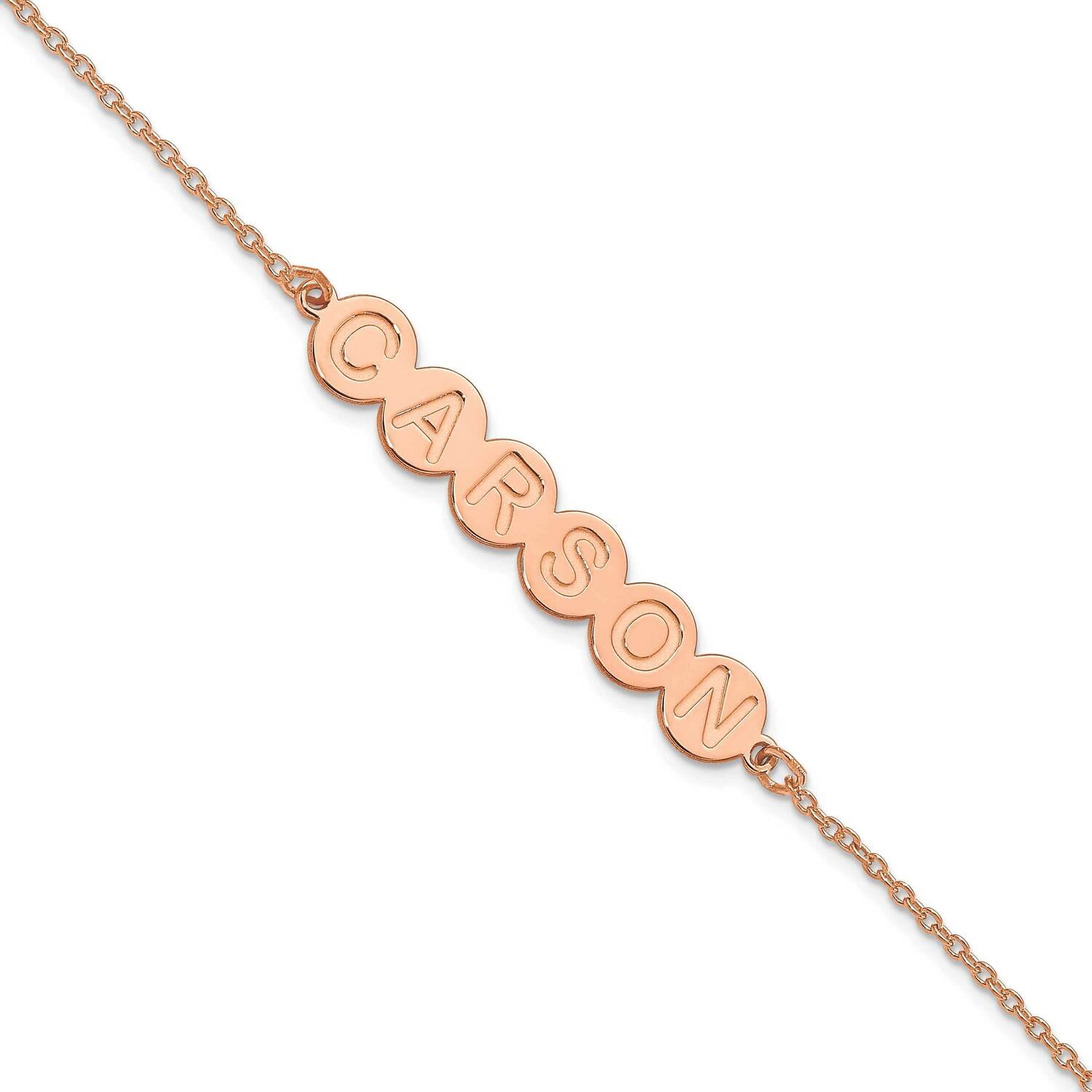 6 Letter Bubble Bracelet 7.5 Inch 14k Rose Gold XNA1311R