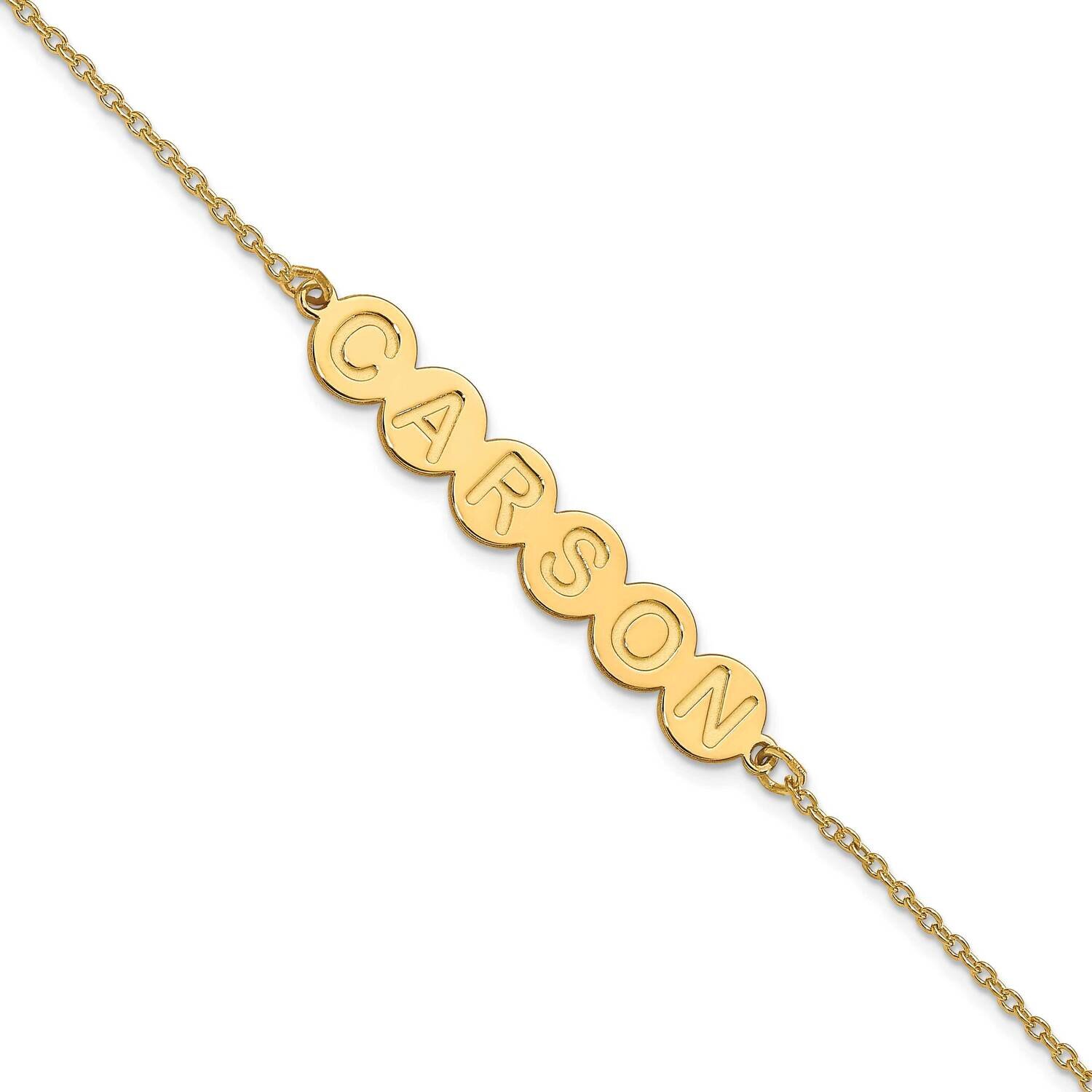6 Letter Bubble Bracelet 7.5 Inch 14k Gold XNA1311Y