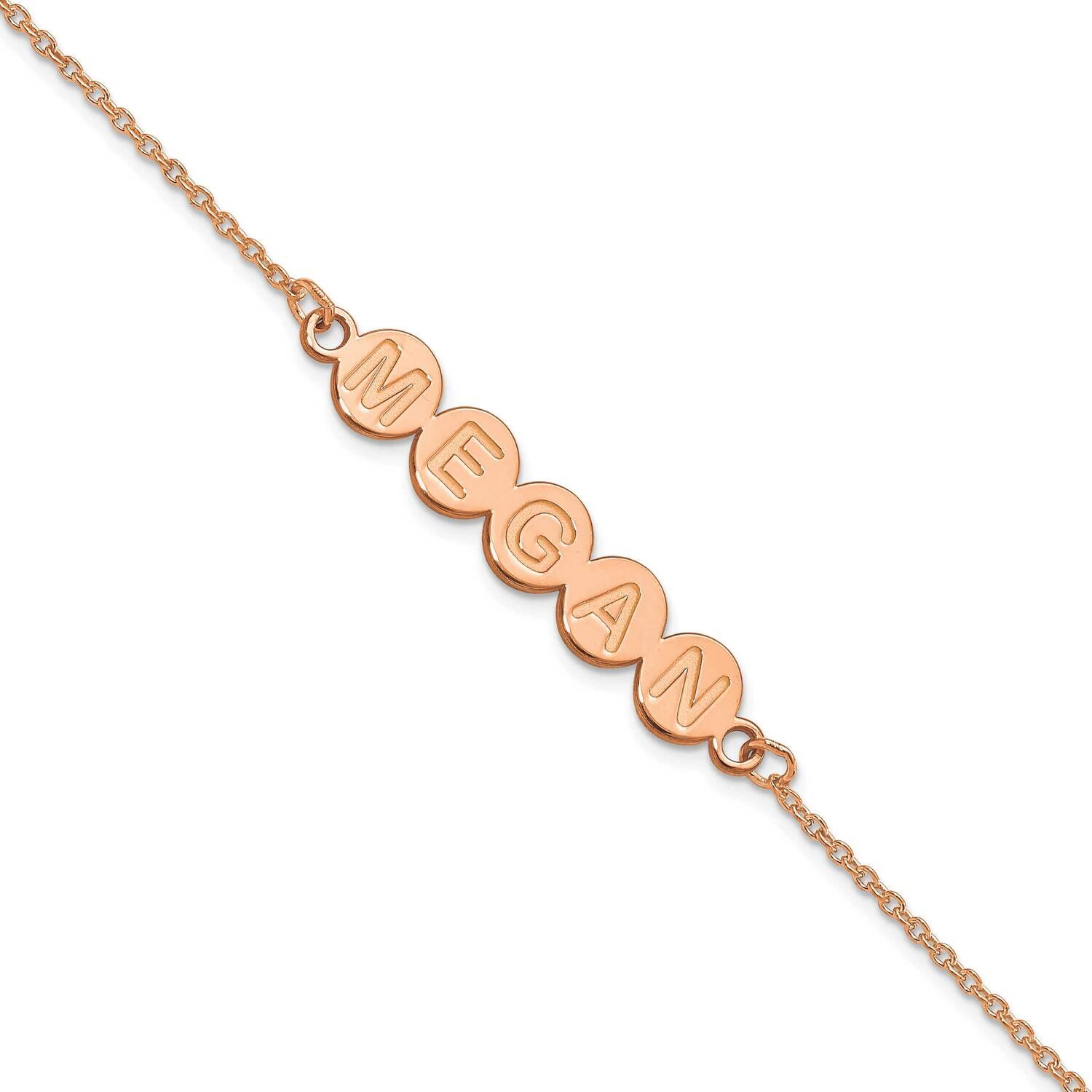 5 Letter Bubble Bracelet 7.5 Inch 14k Rose Gold XNA1312R
