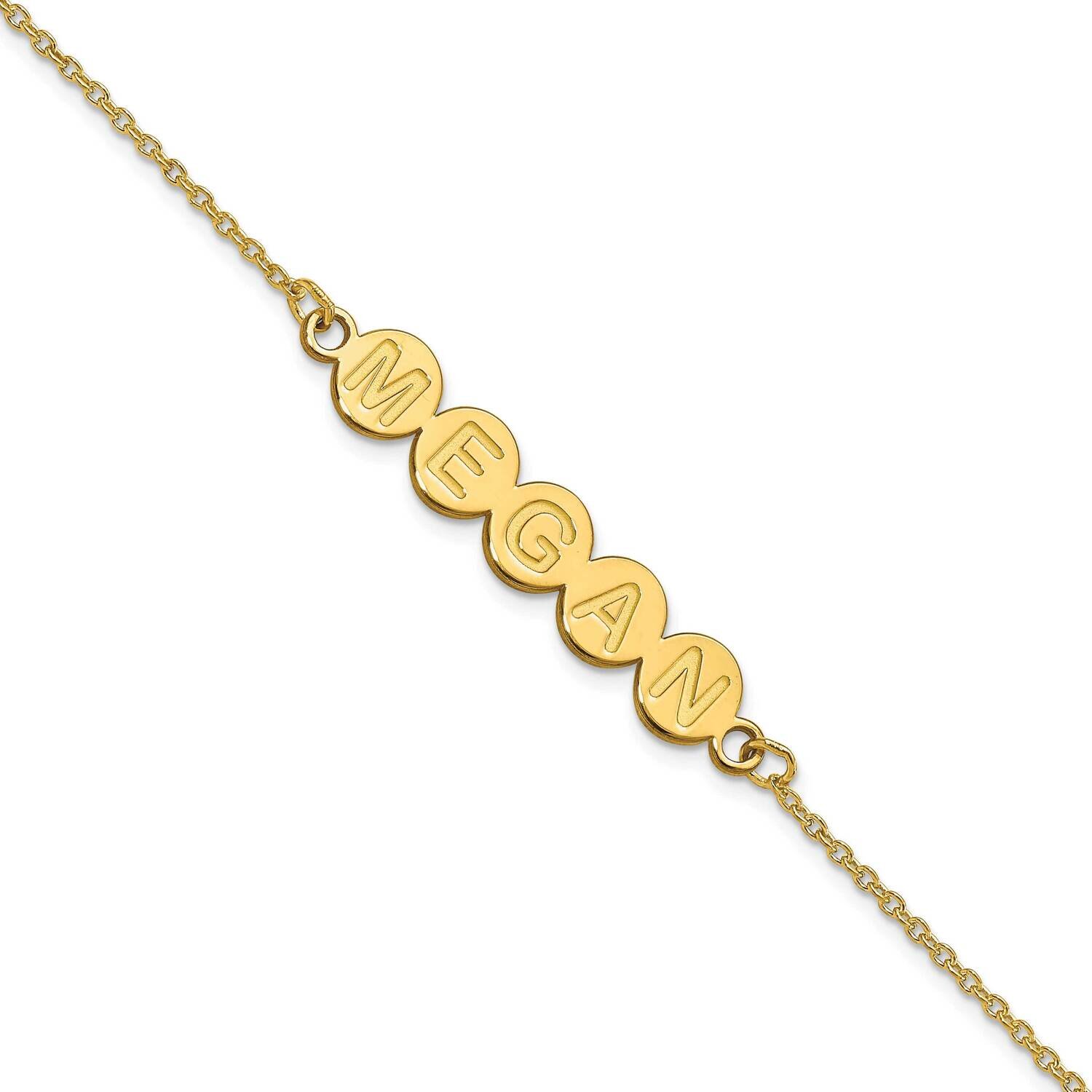 5 Letter Bubble Bracelet 7.5 Inch 14k Gold XNA1312Y