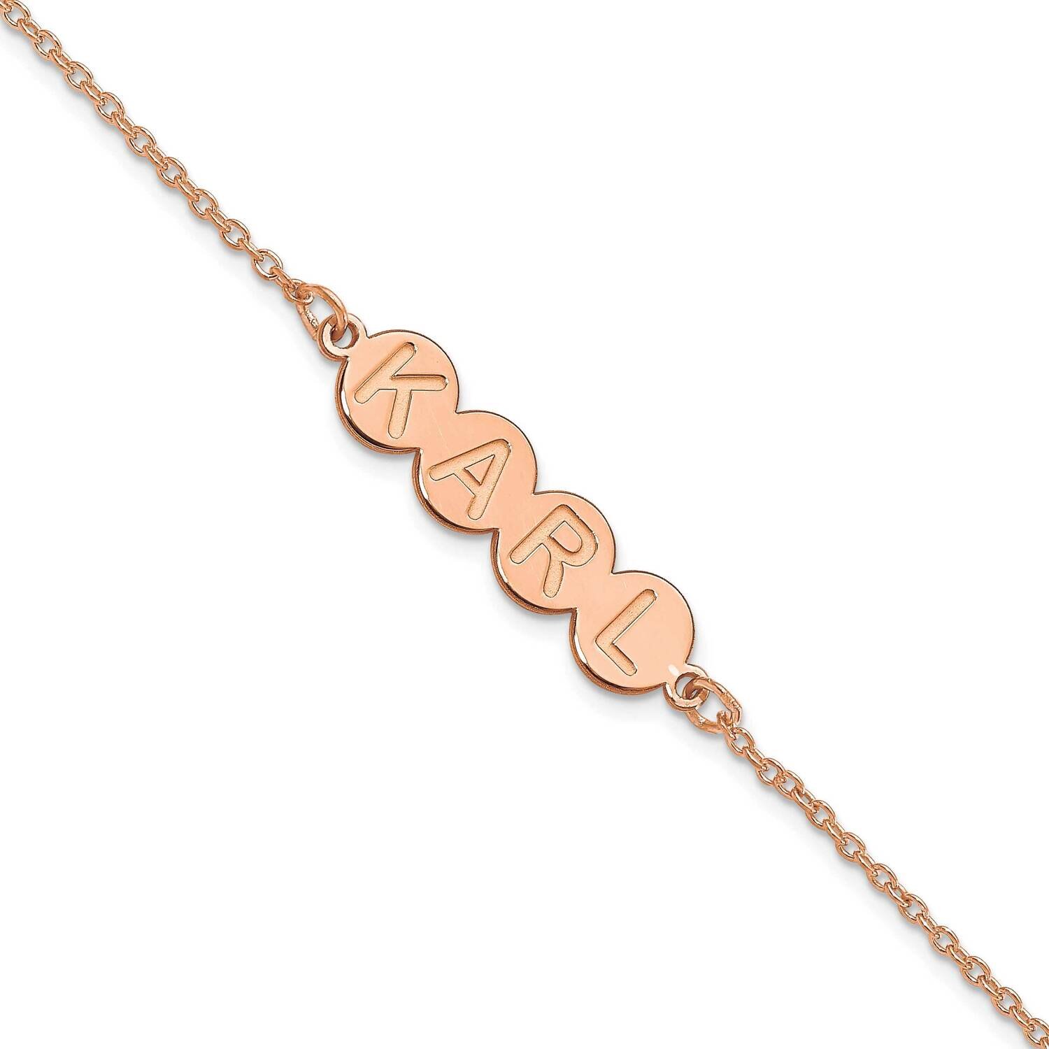 4 Letter Bubble Bracelet 7.5 Inch 14k Rose Gold XNA1313R