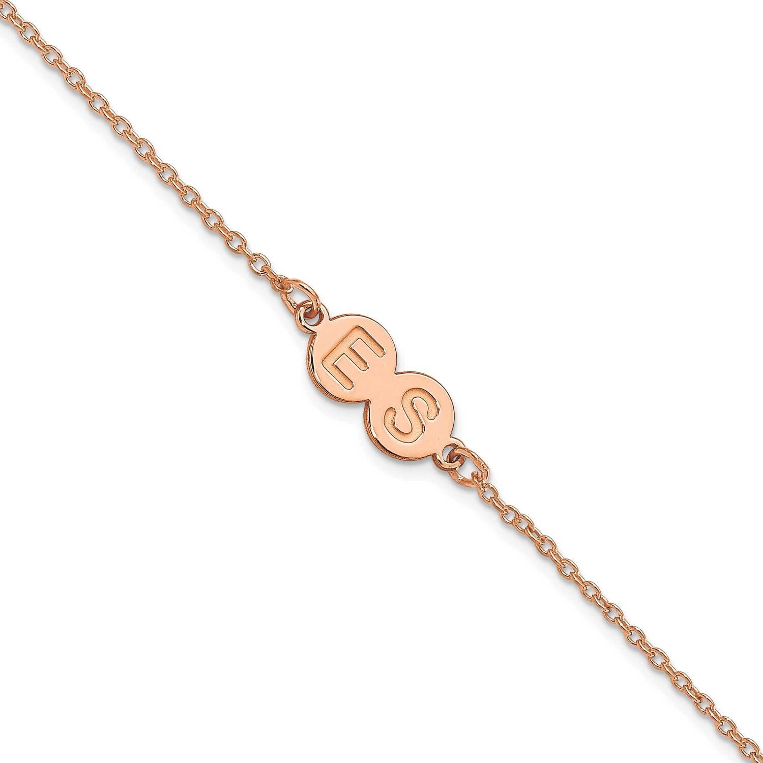 2 Letter Bubble Bracelet 7.5 Inch 14k Rose Gold XNA1315R