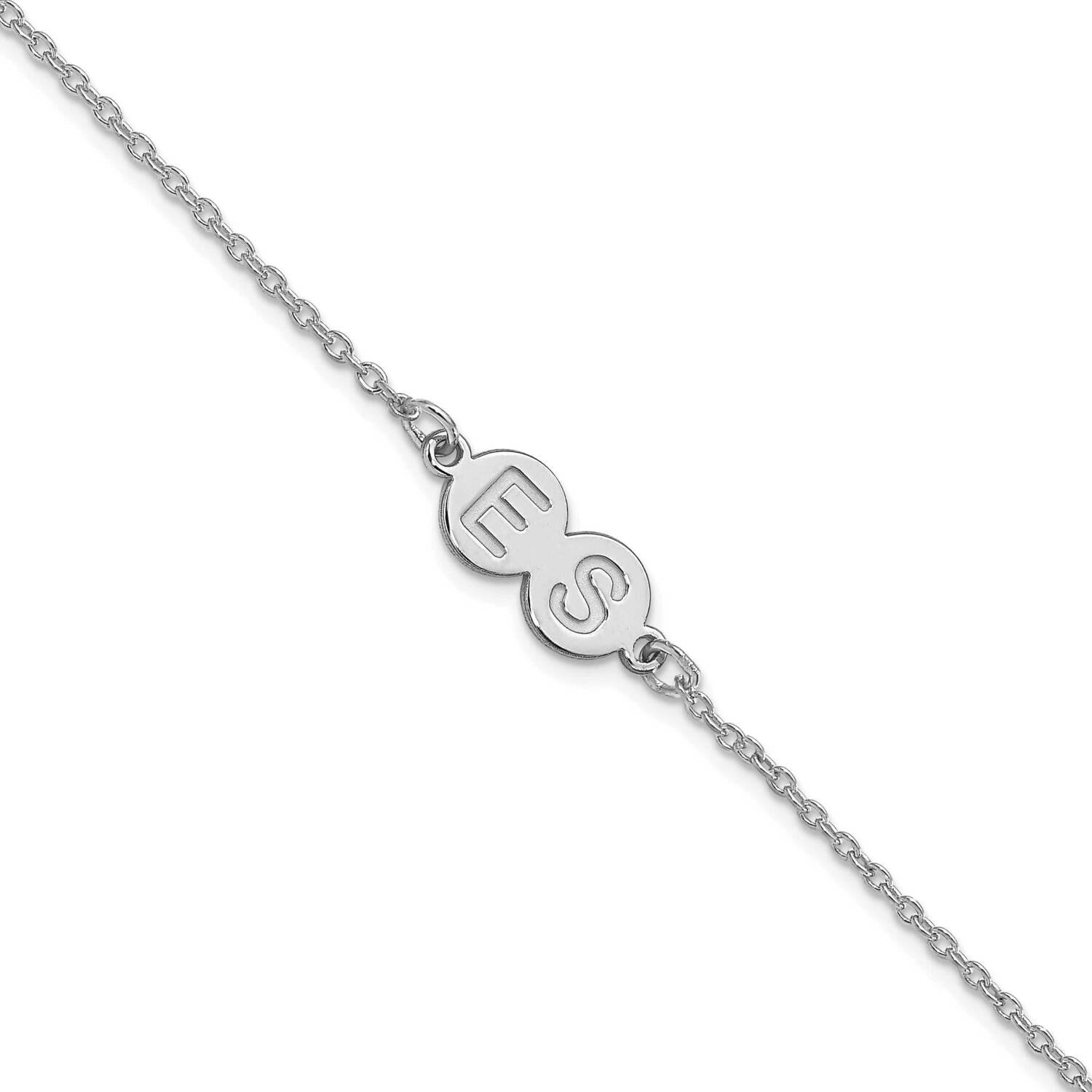 2 Letter Bubble Bracelet Sterling Silver Rhodium-plated XNA1315SS