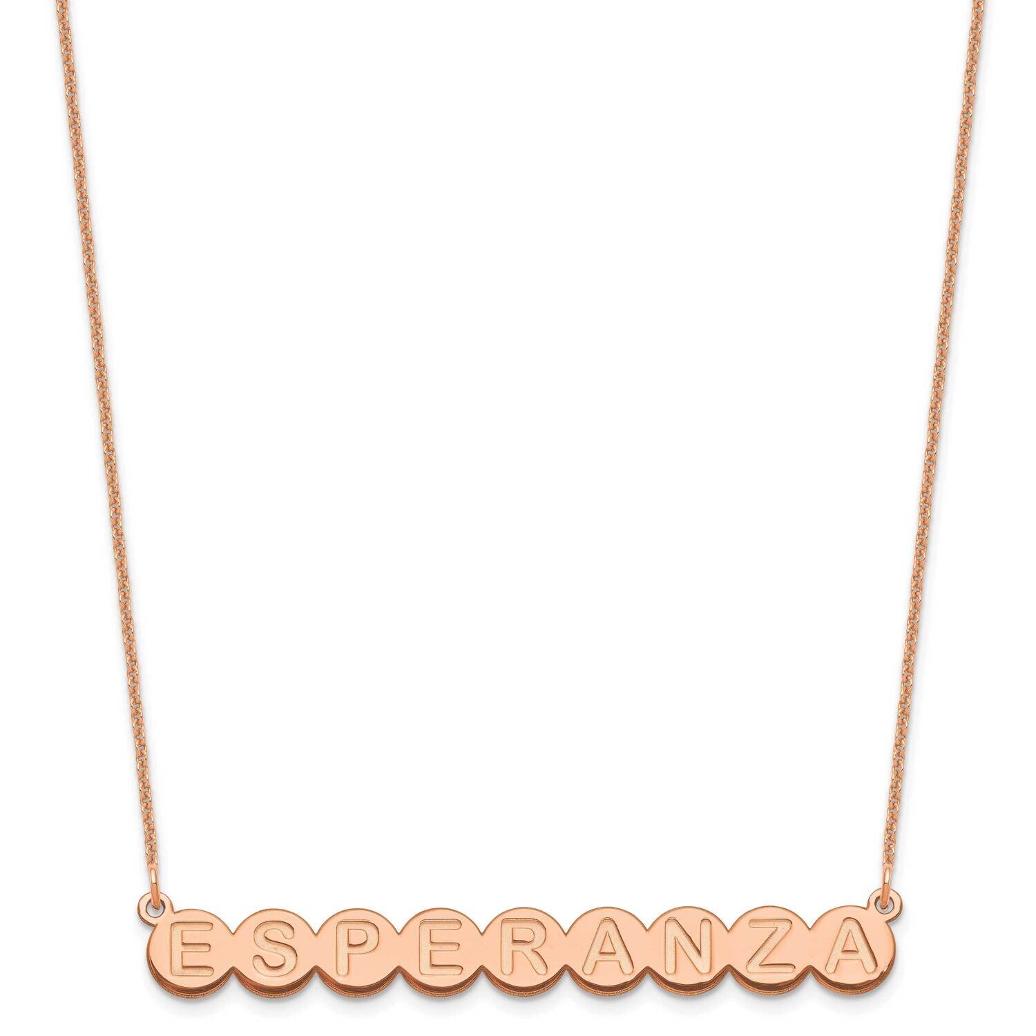 9 Letter Bubble Necklace 14k Rose Gold XNA1317R