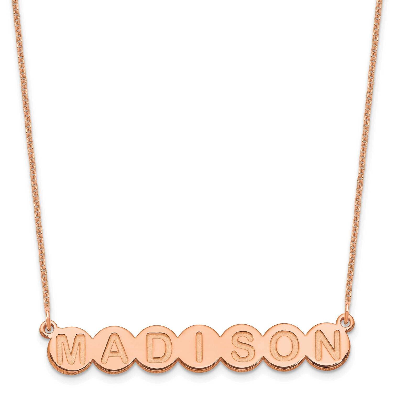 7 Letter Bubble Necklace 14k Rose Gold XNA1319R, MPN: XNA1319R,