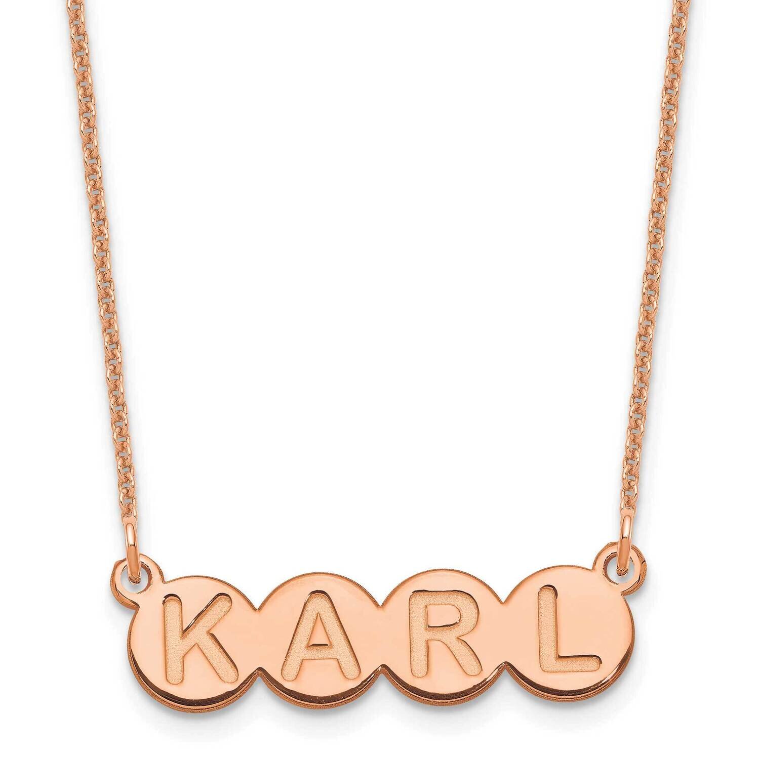 4 Letter Bubble Necklace 14k Rose Gold XNA1322R, MPN: XNA1322R,