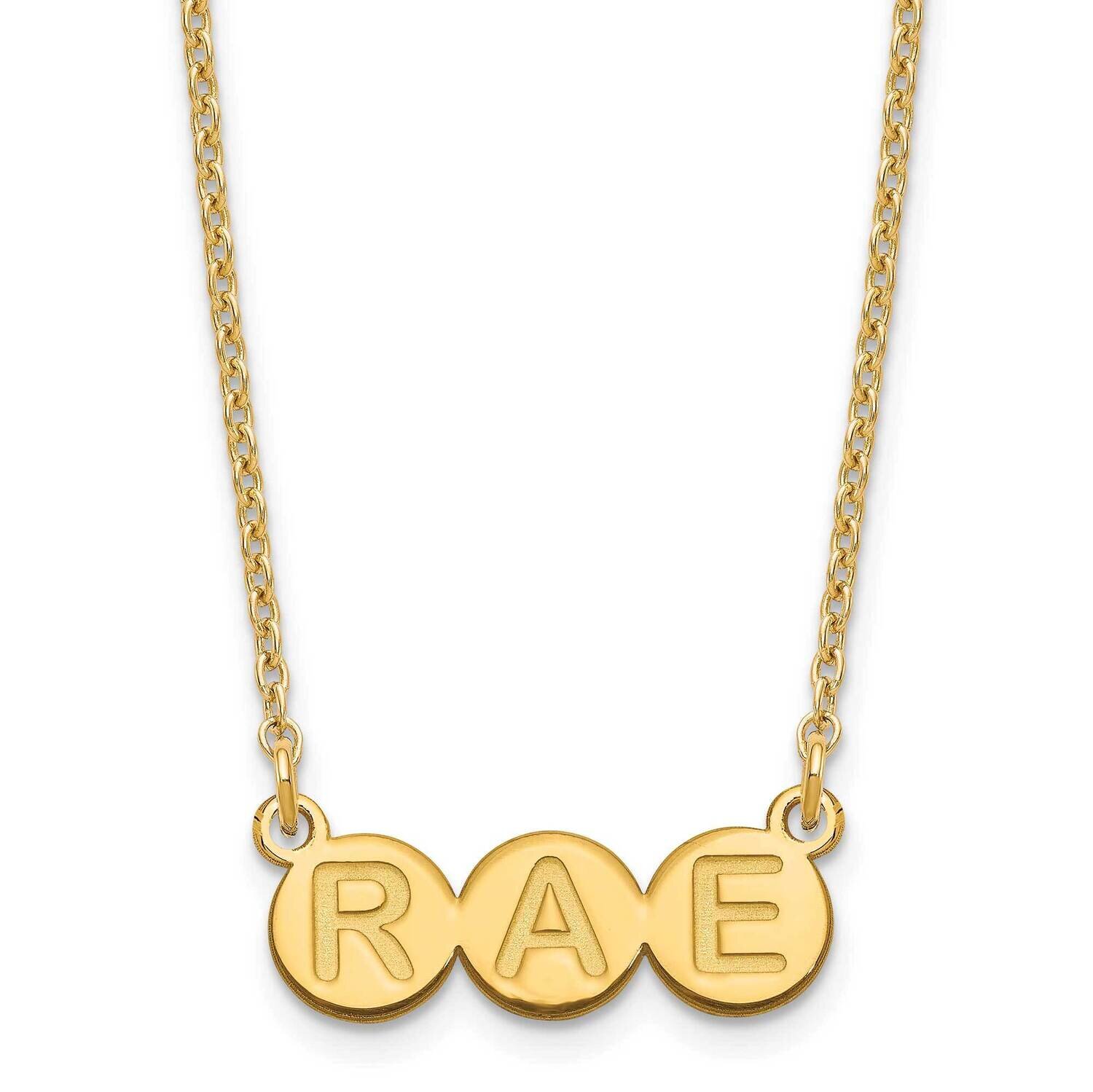 3 Letter Bubble Necklace Sterling Silver Gold-plated XNA1323GP, MPN: XNA1323GP,