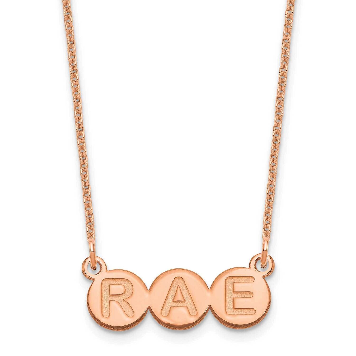 3 Letter Bubble Necklace 14k Rose Gold XNA1323R, MPN: XNA1323R,