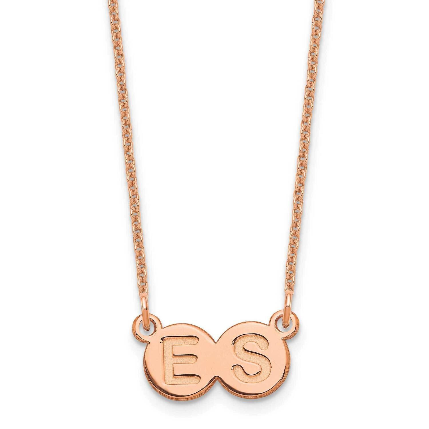 2 Letter Bubble Necklace 14k Rose Gold XNA1324R, MPN: XNA1324R,