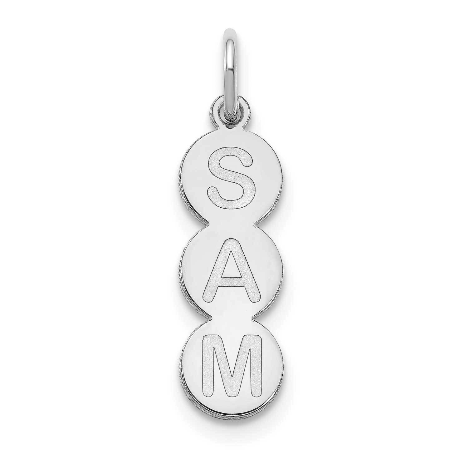 3 Letter Bubble Pendant Sterling Silver Rhodium-plated XNA1332SS