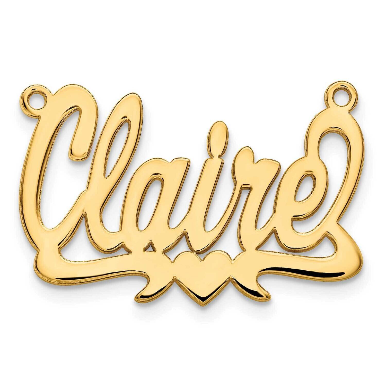 Polished Heart Name Plate Sterling Silver Gold-plated XNA133GP