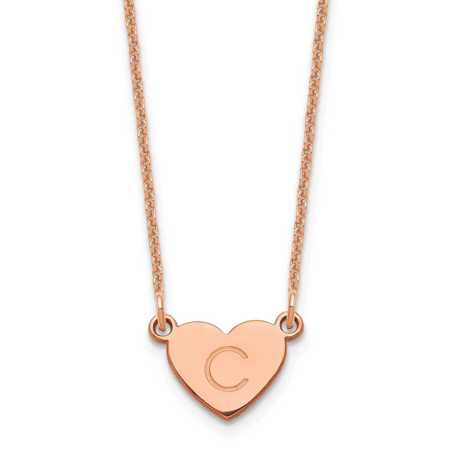 Initial Heart Necklace 14k Rose Gold XNA1347R