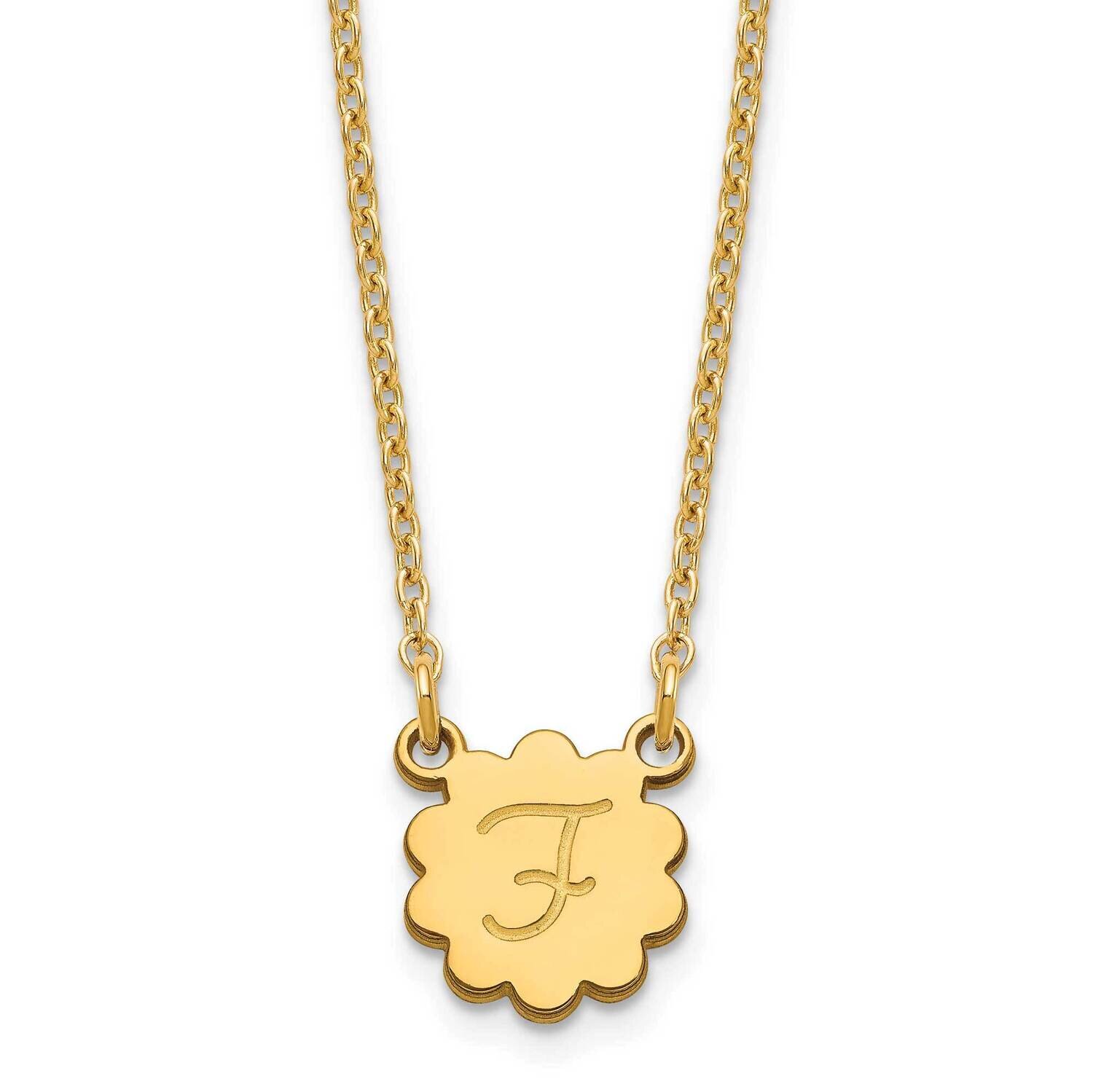 Initial Flower Necklace Sterling Silver Gold-plated XNA1352GP, MPN: XNA1352GP,