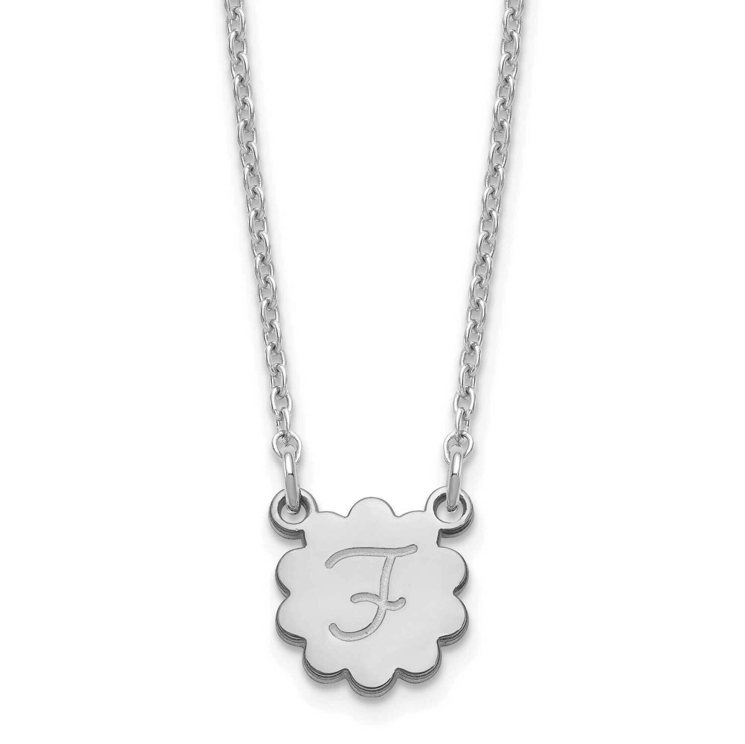 Initial Flower Necklace Sterling Silver Rhodium-plated XNA1352SS