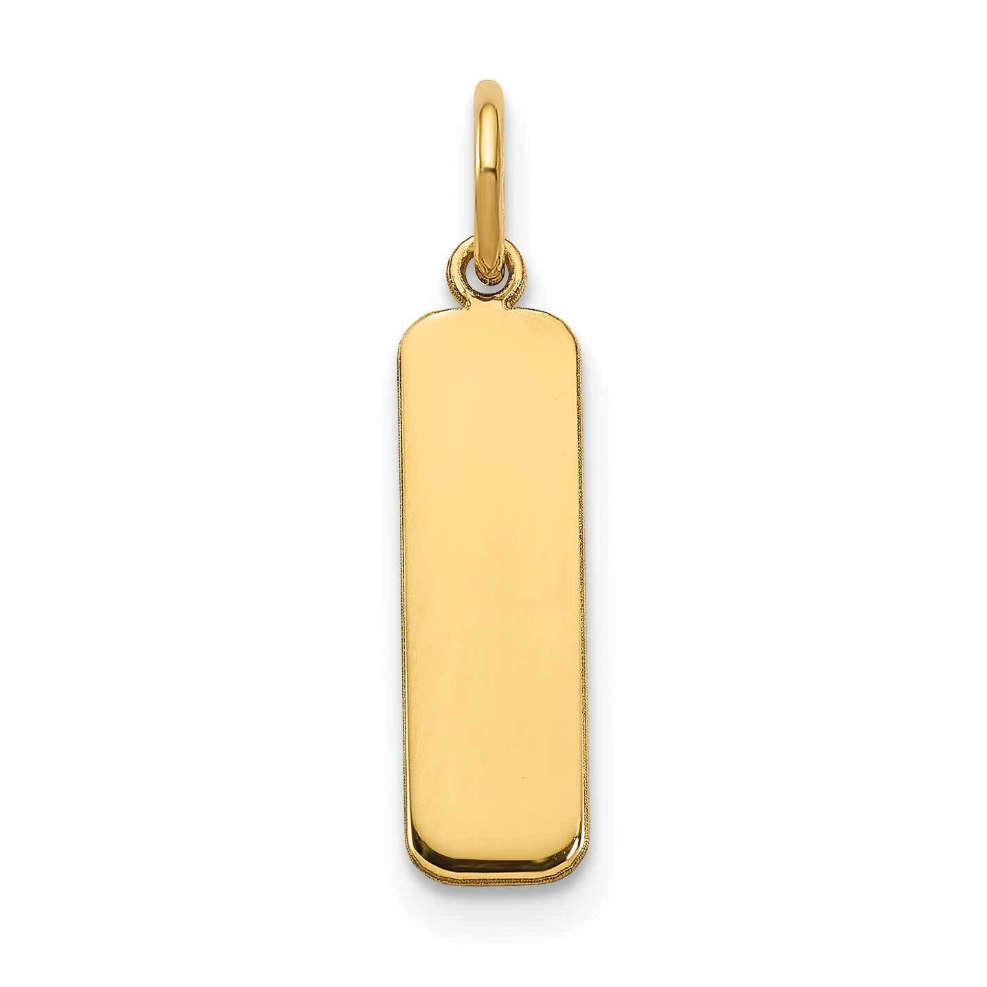Small Vertical Blank Bar Charm Sterling Silver Gold-plated XNA1353GP