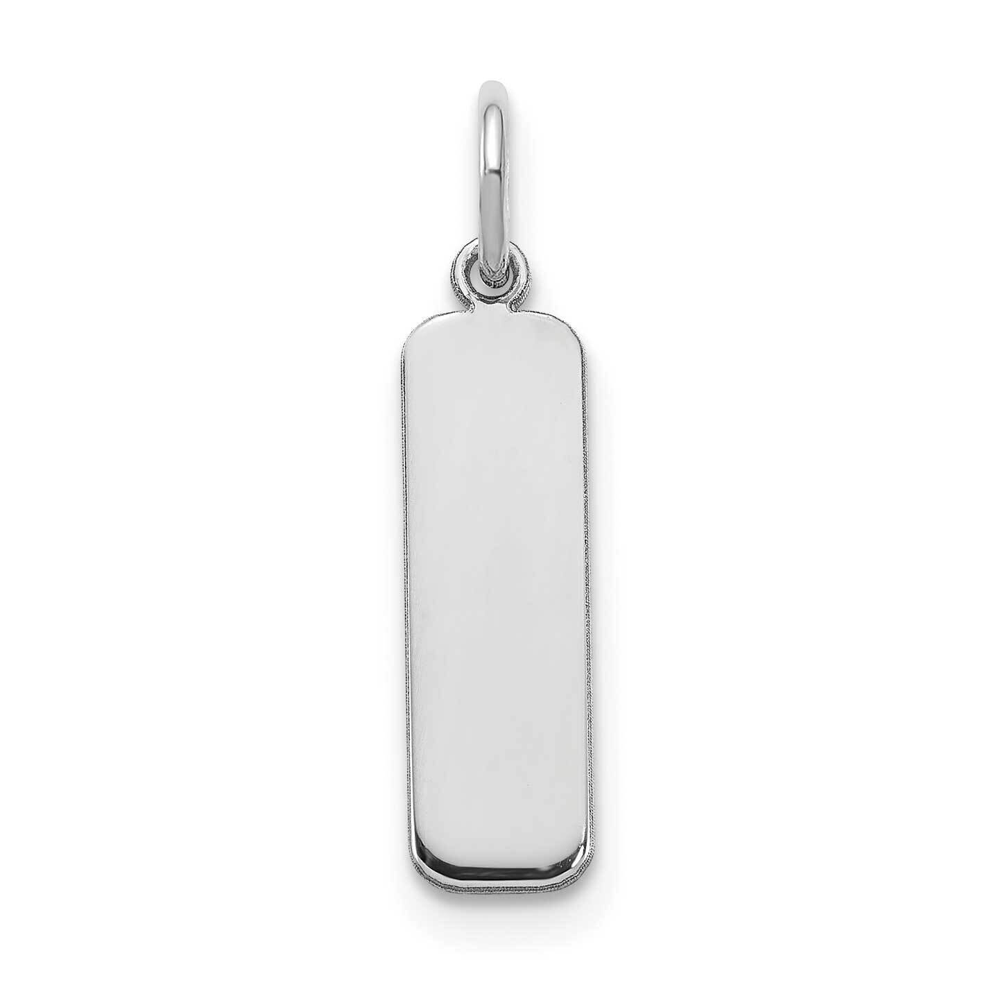Small Vertical Blank Bar Charm Sterling Silver Rhodium-plated XNA1353SS