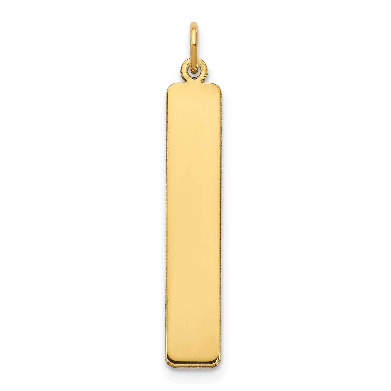 Large Vertical Blank Bar Charm Sterling Silver Gold-plated XNA1354GP