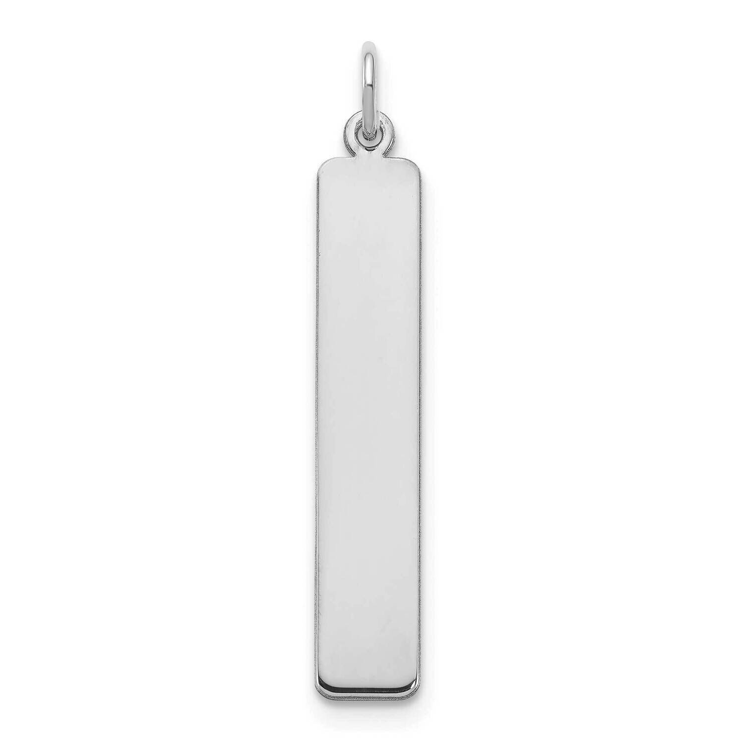 Large Vertical Blank Bar Charm Sterling Silver Rhodium-plated XNA1354SS