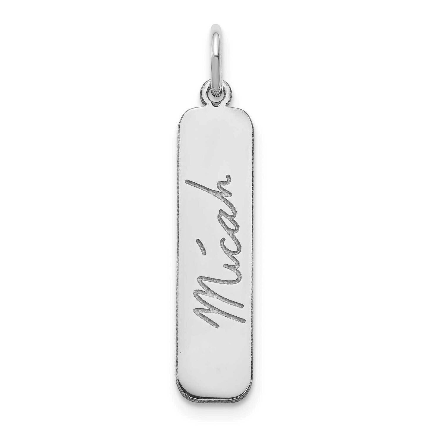 Signature Bar Charm Sterling Silver Rhodium-plated XNA1355SS