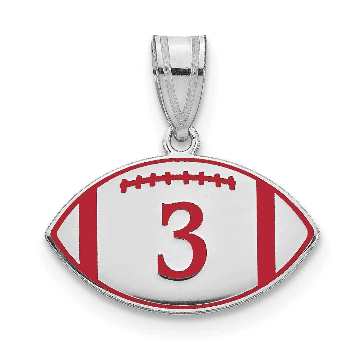 Personalized Football with Epoxy Pendant Sterling Silver Rhodium-plated XNA1361SS