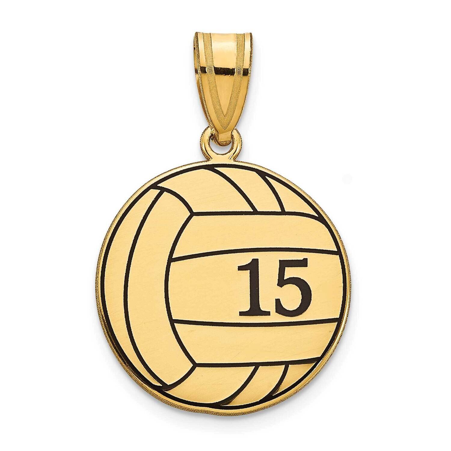 Personalized Volleyball with Epoxy Pendant Sterling Silver Gold-plated XNA1363GP