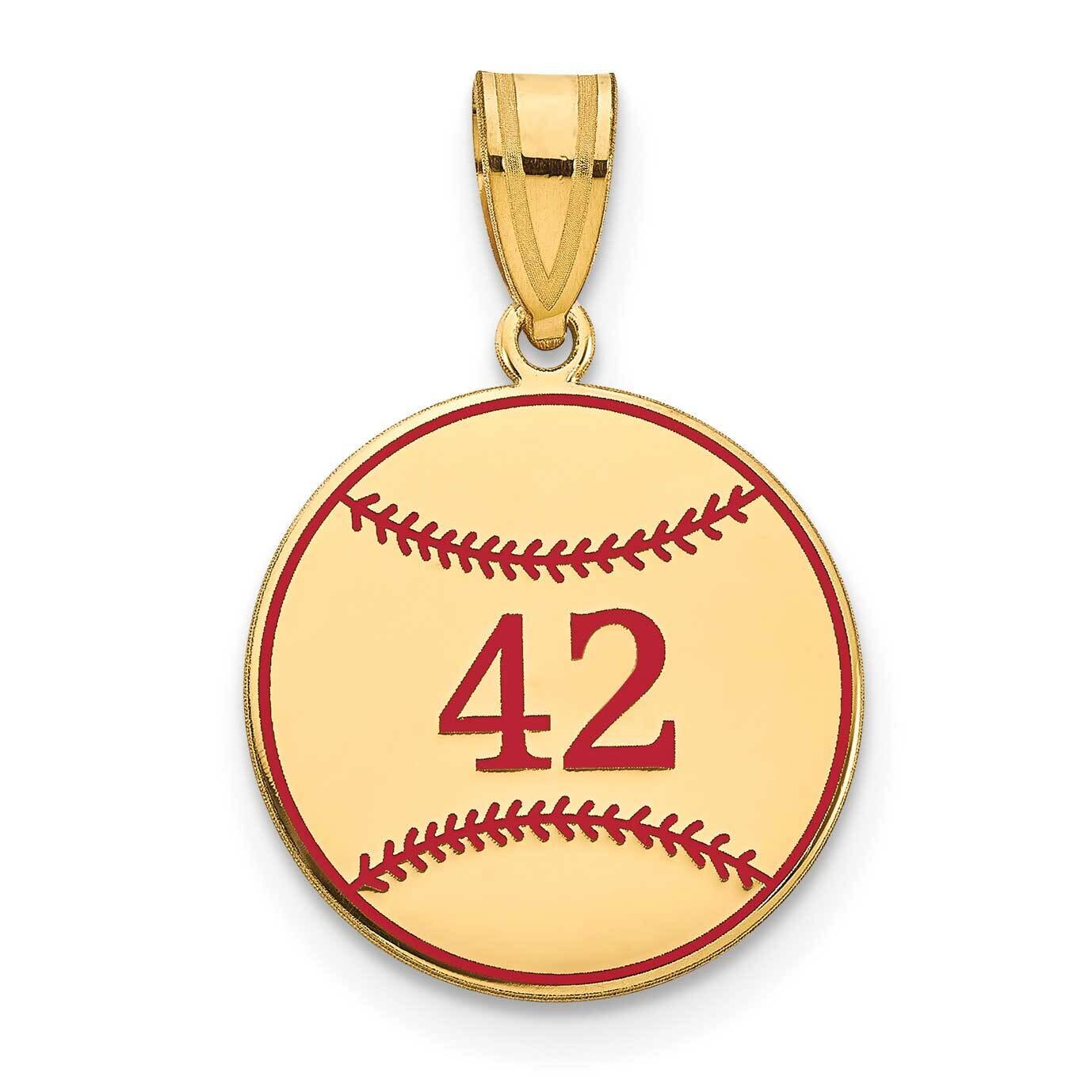 Personalized Baseball with Epoxy Pendant Sterling Silver Gold-plated XNA1364GP