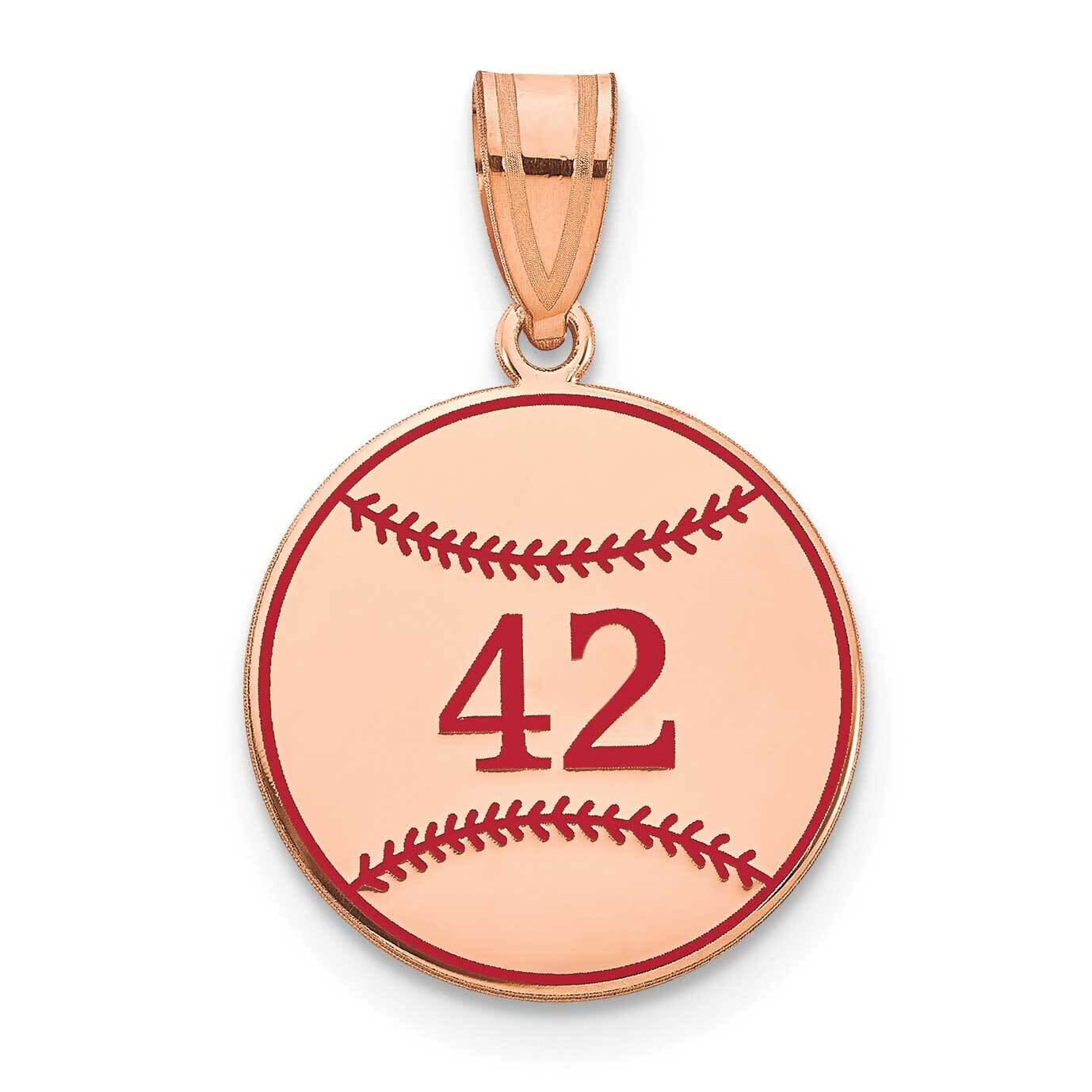 Rose-Gold Personalized Baseball with Epoxy Pendant Sterling Silver XNA1364RP