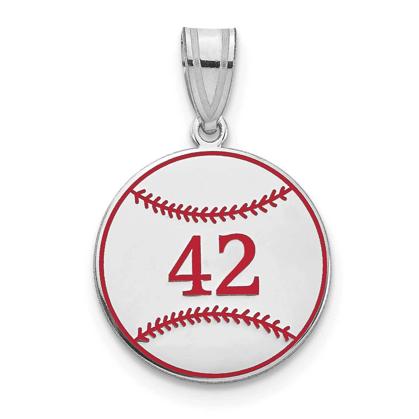 Personalized Baseball with Epoxy Pendant Sterling Silver Rhodium-plated XNA1364SS, MPN: XNA1364SS,
